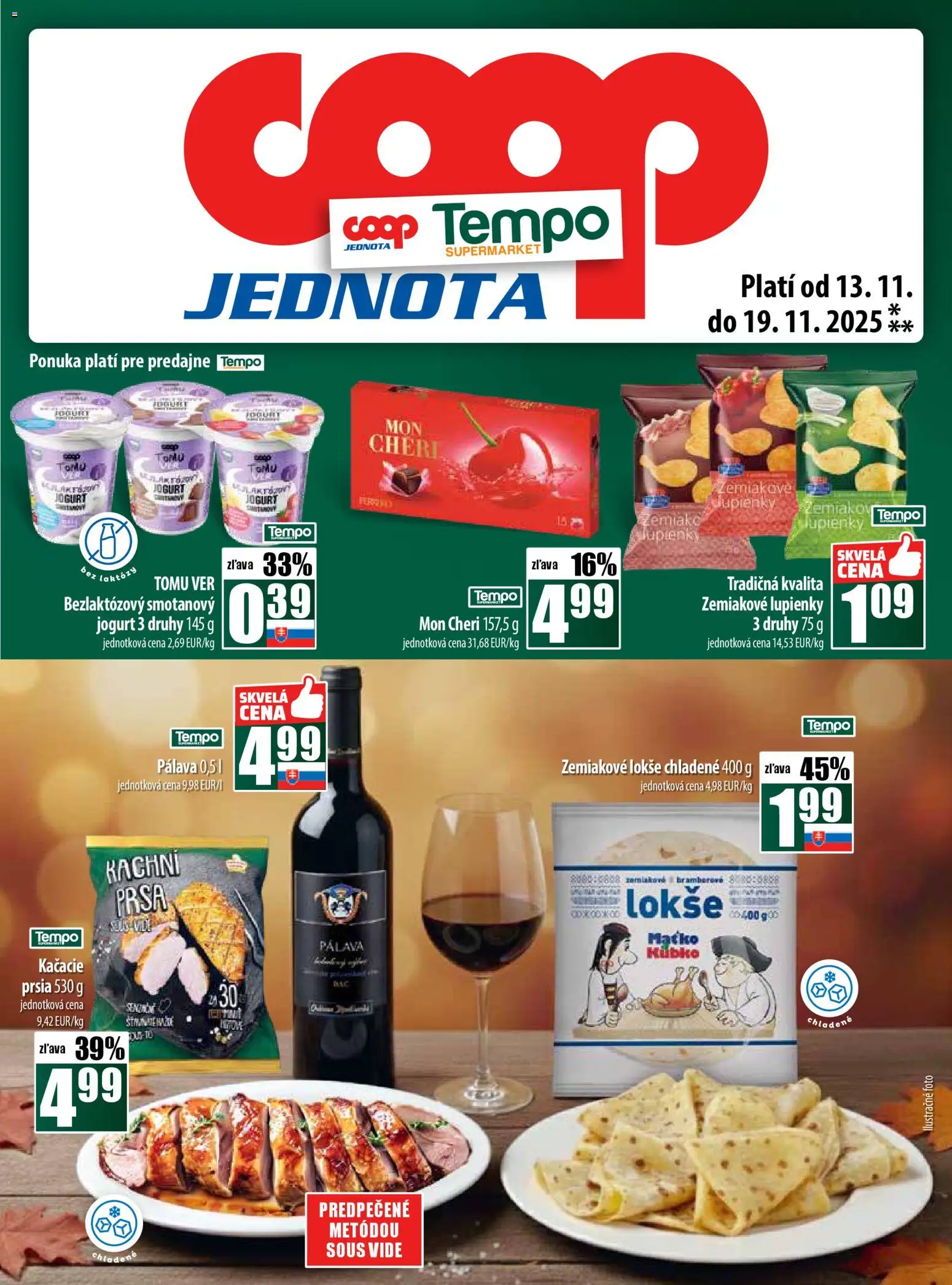 Nové COOP Jednota akcie – leták je platný od 13.11.2025 | Strana: 29 | Produkty: Jogurt, Mon Chéri