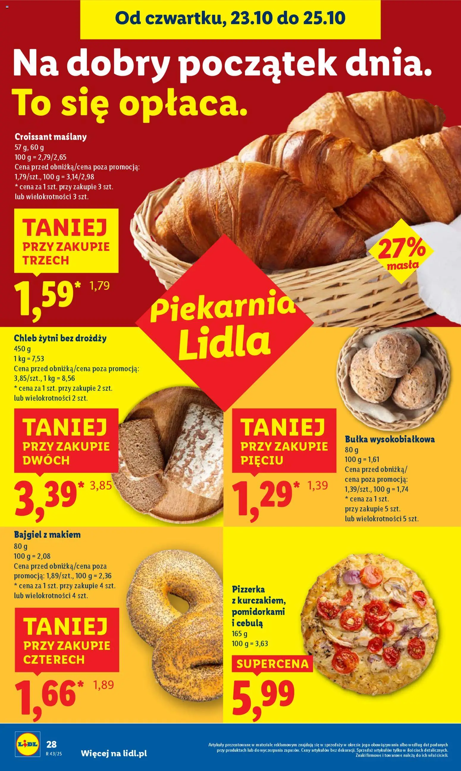 Lidl Gazetka od 23.10.2025 | Strona: 32 | Produkty: Chleb żytni, Bułka, Chleb, Pizza