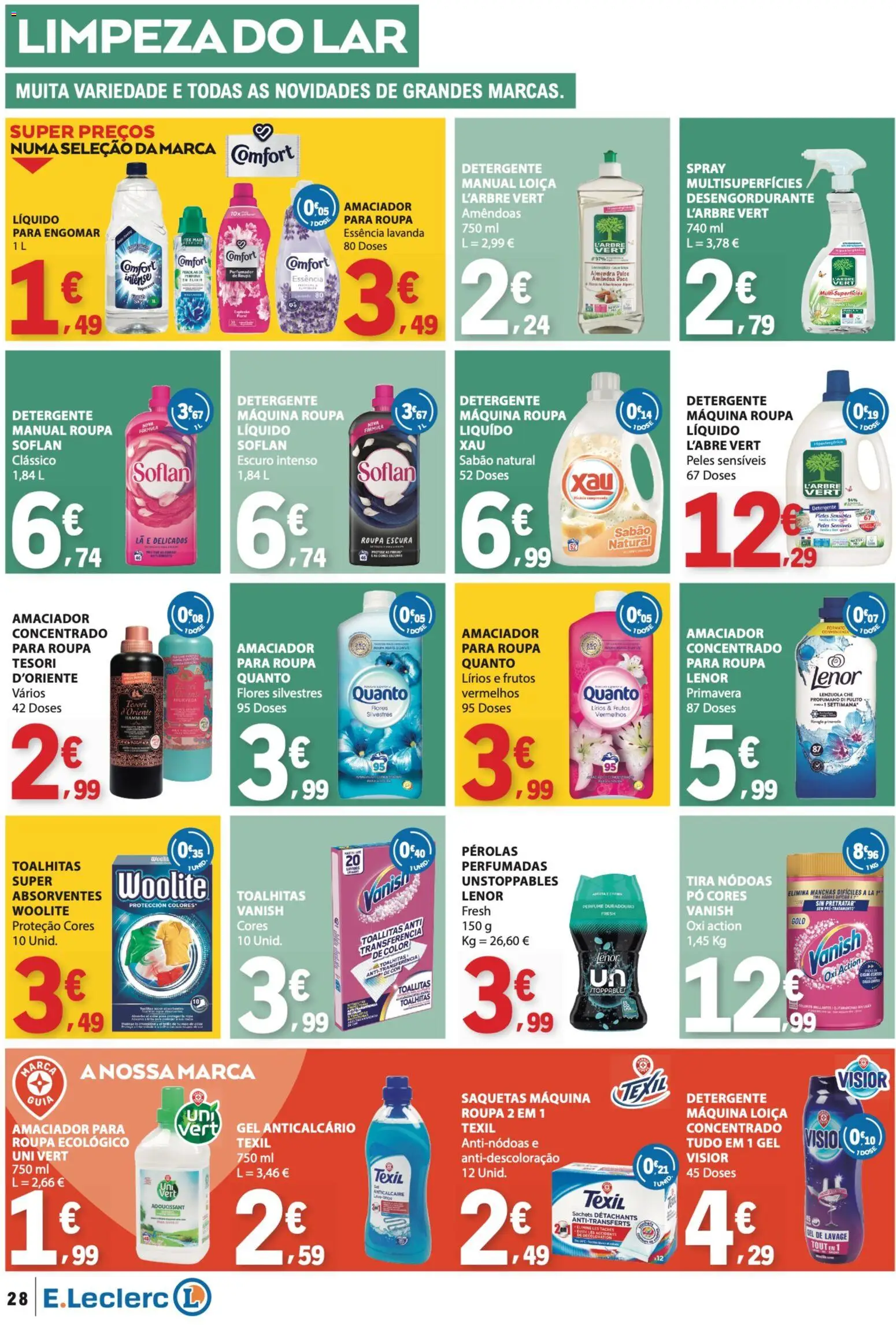 E.Leclerc folheto │ válido de 23.04.2026 | Página: 28 | Produtos: Amêndoas, Perfume, Pó, Sabão