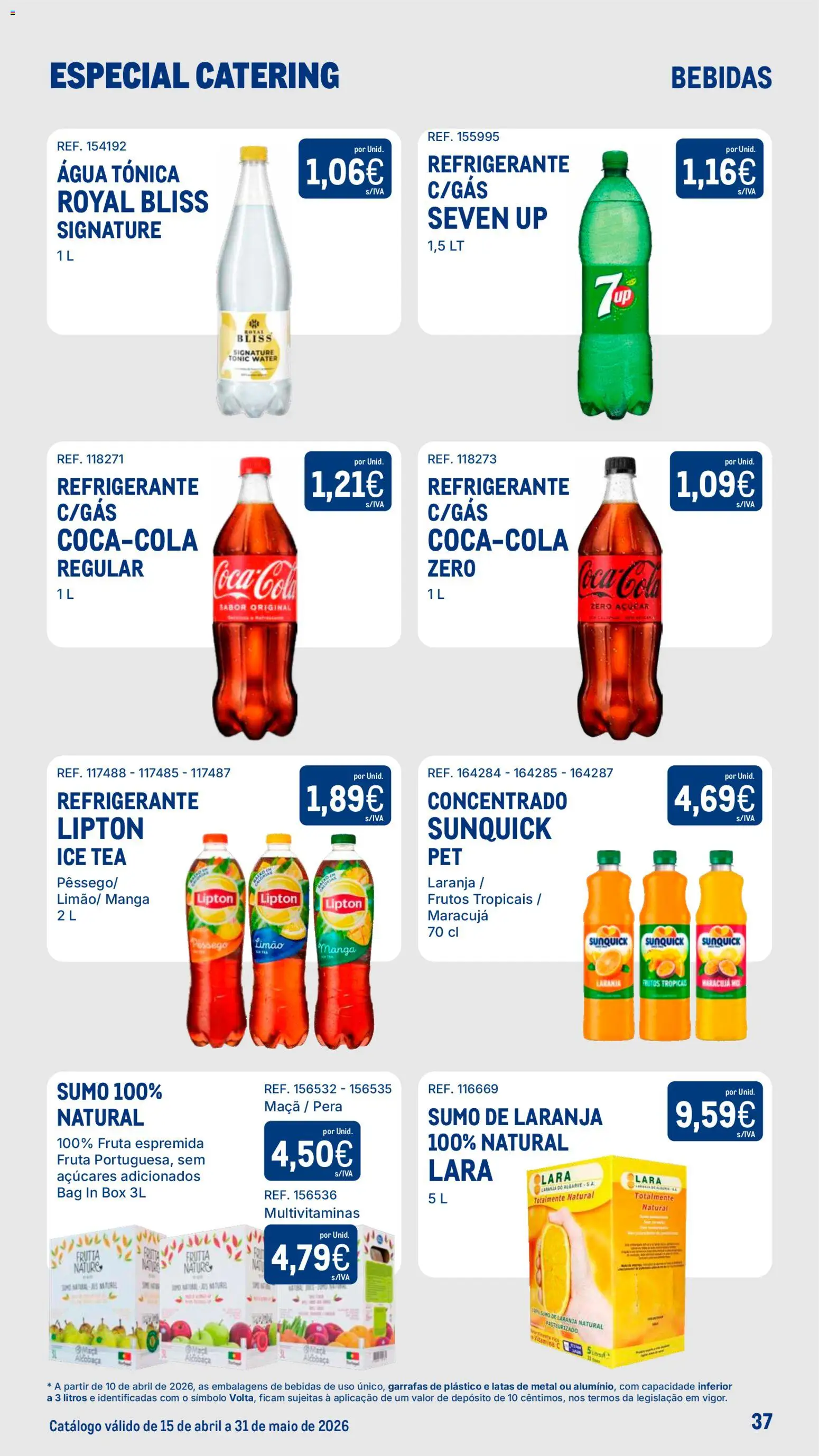 Makro Especial Catering │ válido de 15.04.2026 | Página: 37 | Produtos: Agua, Maça, Vitamina c, Açúcar