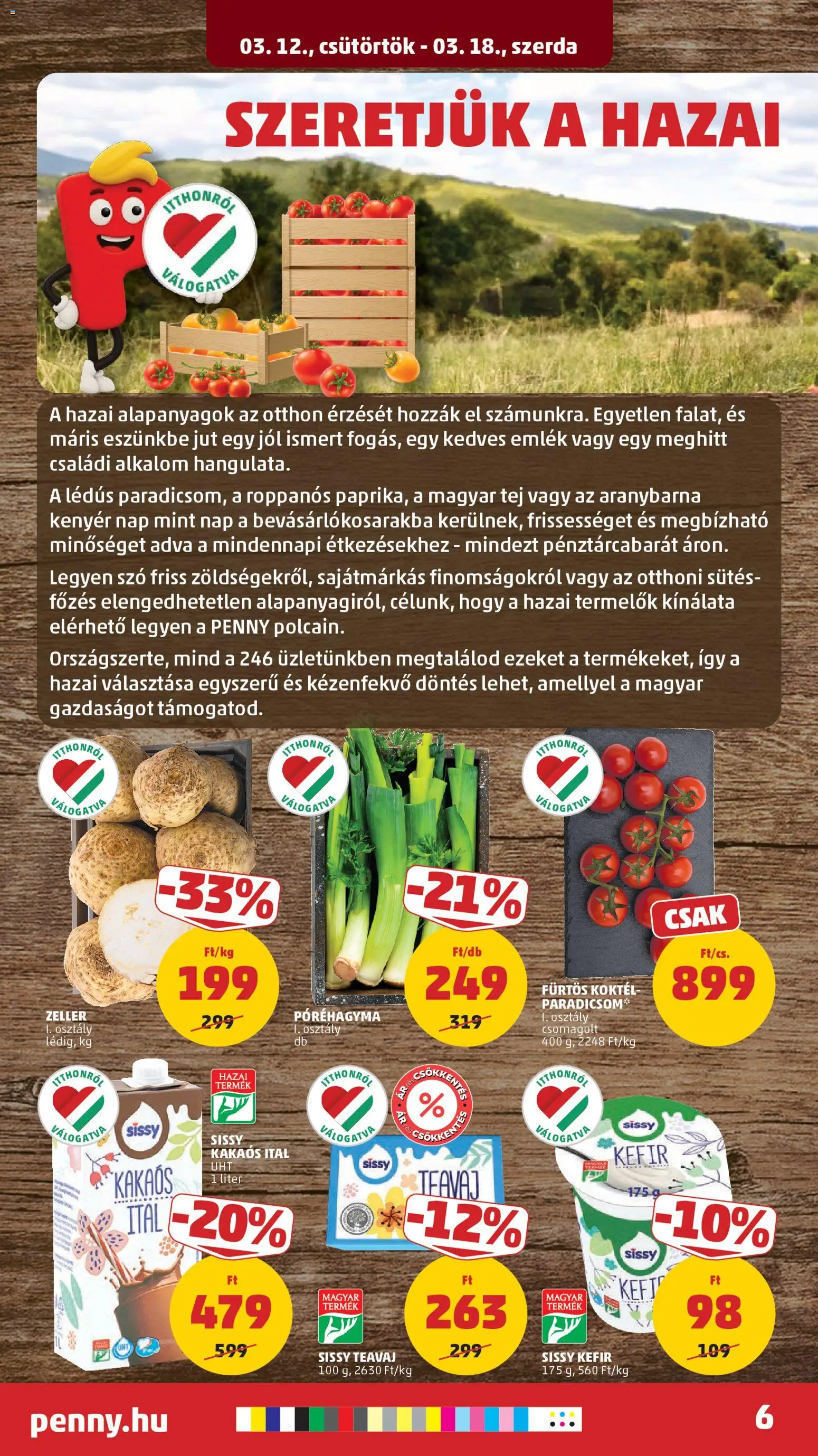 PENNY akciós ujság - amely érvényes a következő dátumtól: 12.03.2026 | Oldal: 10 | Termékek: Kefir, Zeller, Teavaj, Paradicsom