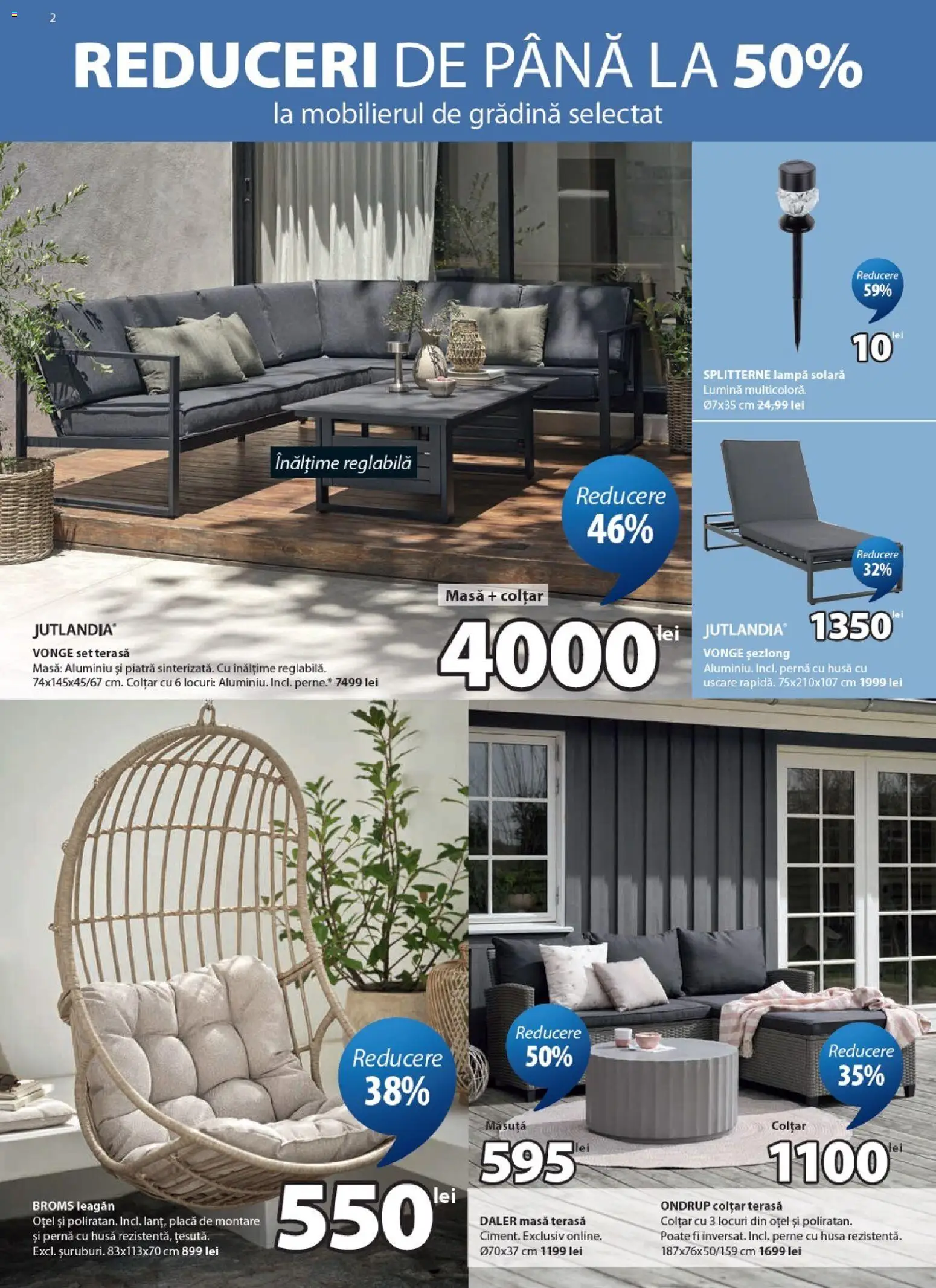 Noul catalog JYSK – valabil de la 19.03.2026 | Pagină: 2 | Produse: Pernă, Șezlong, Colțar, Lampă