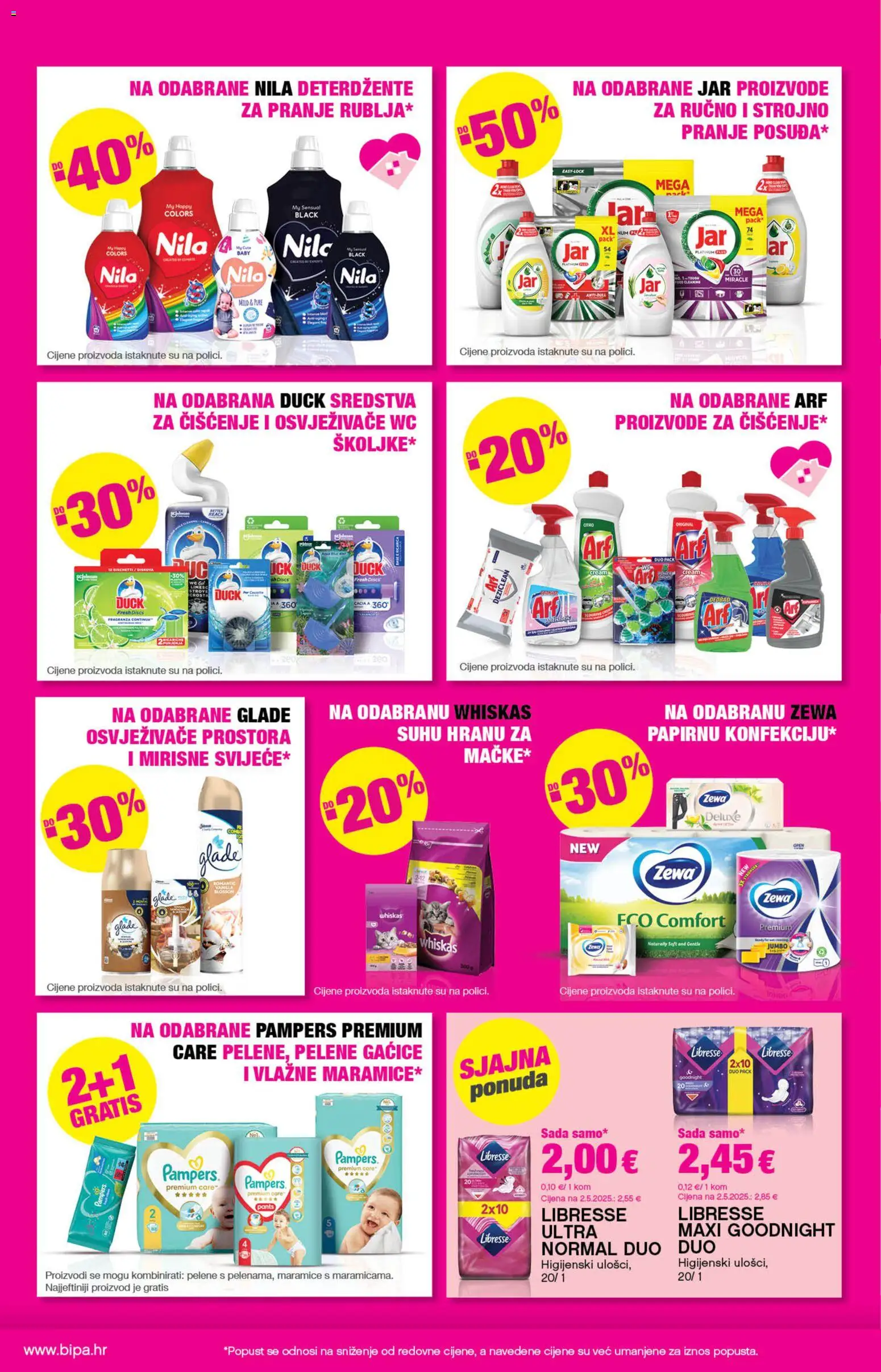 Bipa katalog | vrijedi od 16.04.2026 | Stranica: 10 | Proizvodi: Pelene, Sredstva za čiščenje, Gaćice, Mirisne svijeće