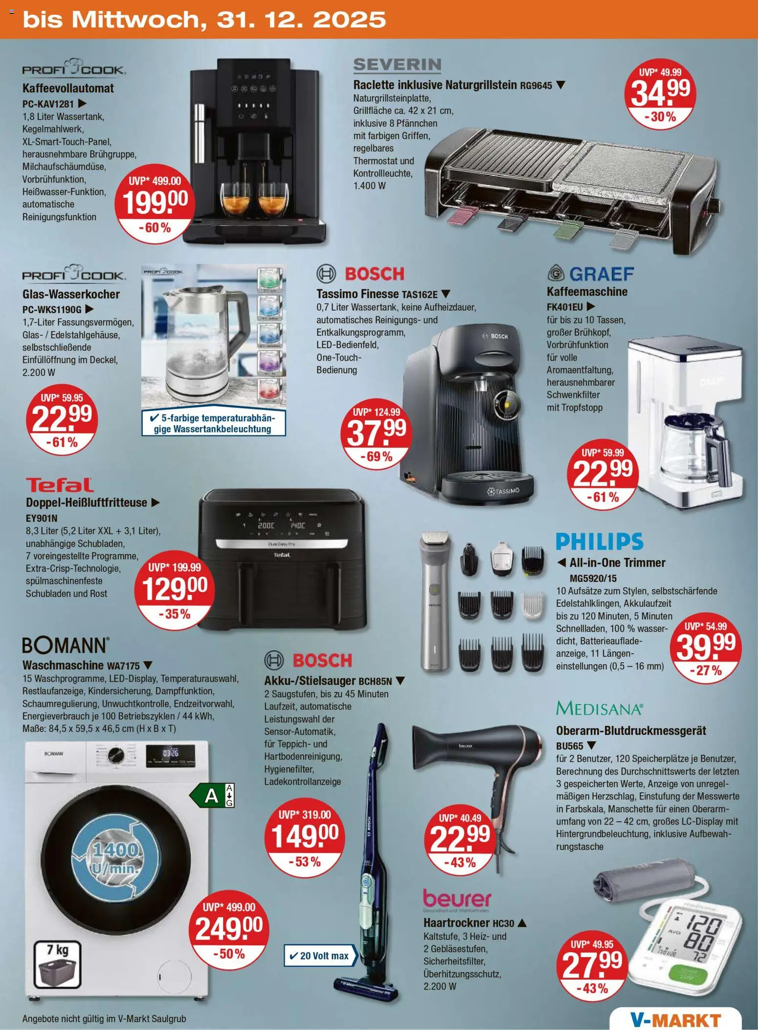 V-Markt - München – gültig ab 27.12.2025 | Seite: 19 | Produkte: Bosch, Teppich, Waschmaschine, Tassimo