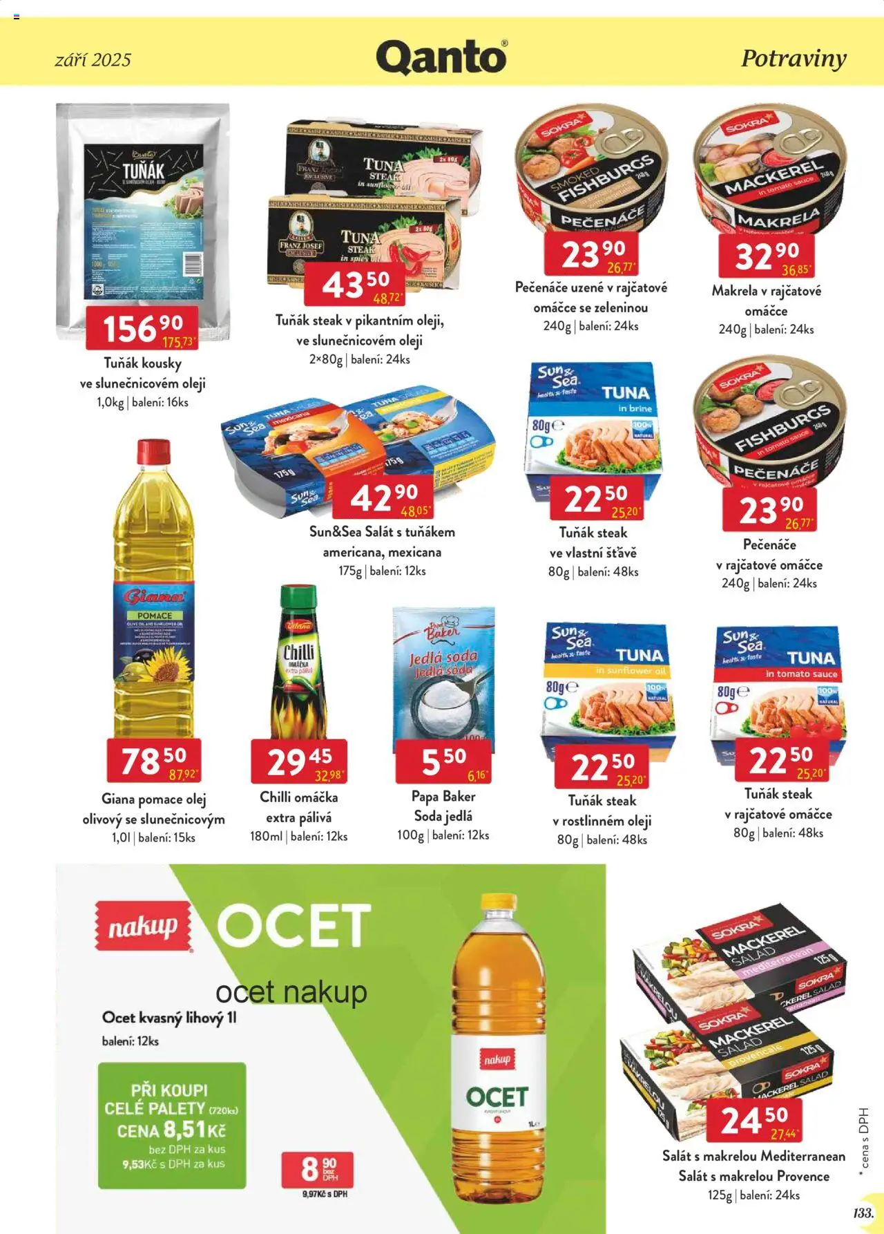 Astur & Qanto leták - Velkoobchod 09/2025 od 01.09.2025 | Strana: 133 | Produkty: Salát, Potraviny, Jedlá soda, Tuňák steak