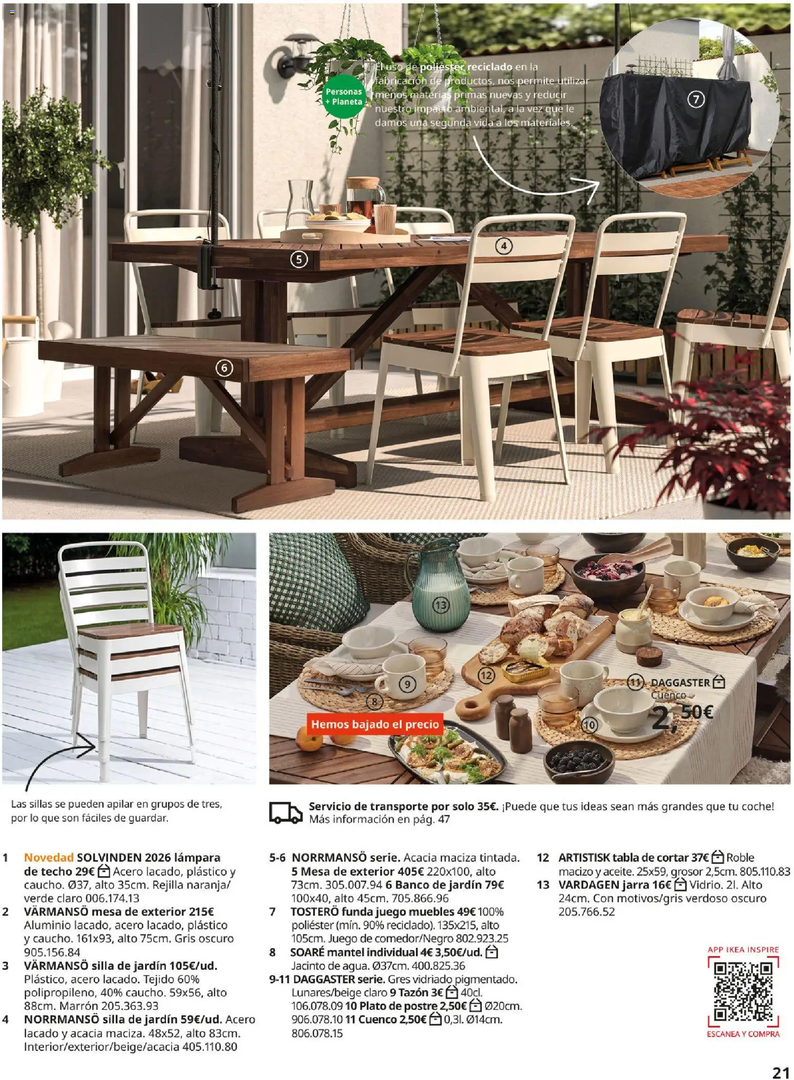 Catálogo IKEA Muebles de exterior │ válido desde el 17.12.2025 | Página: 21 | Productos: Mantel, Muebles, Funda, Silla