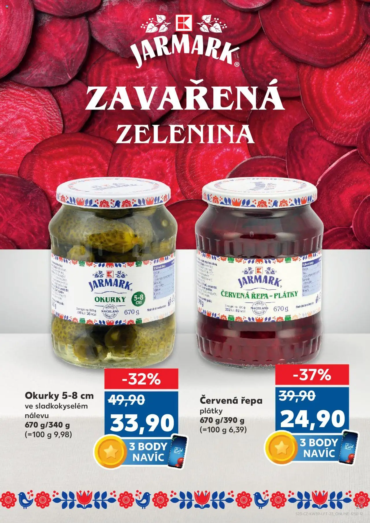 Kaufland leták od 24.09.2025 | Strana: 23 | Produkty: Okurky, Červená řepa, Zelenina, Body