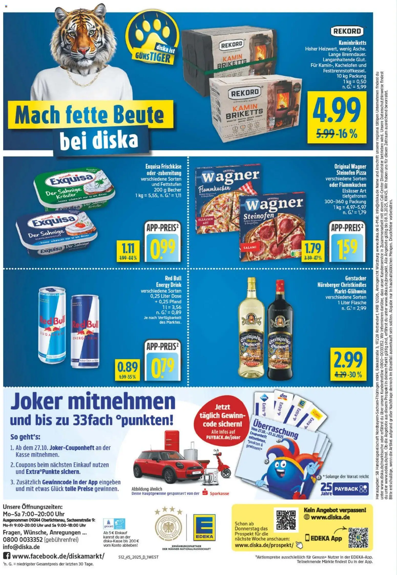 Diska - Diska Angebote Bayern KW45 – gültig ab 03.11.2025 | Seite: 12 | Produkte: Kamin, Energy, Exquisa, Pizza