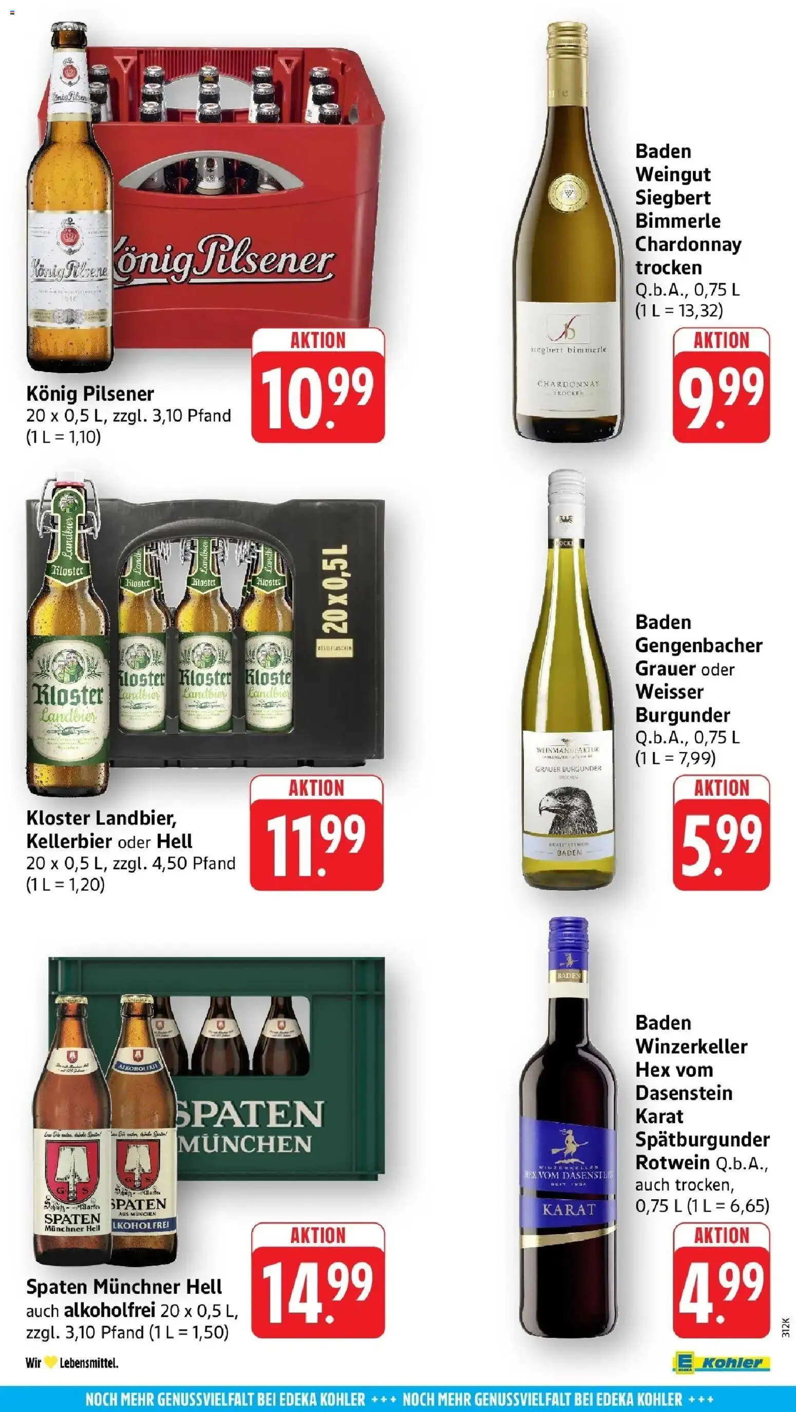 Edeka prospekt Ettenheim	 – gültig ab 09.03.2026 | Seite: 57 | Produkte: Konig pilsener, Rotwein
