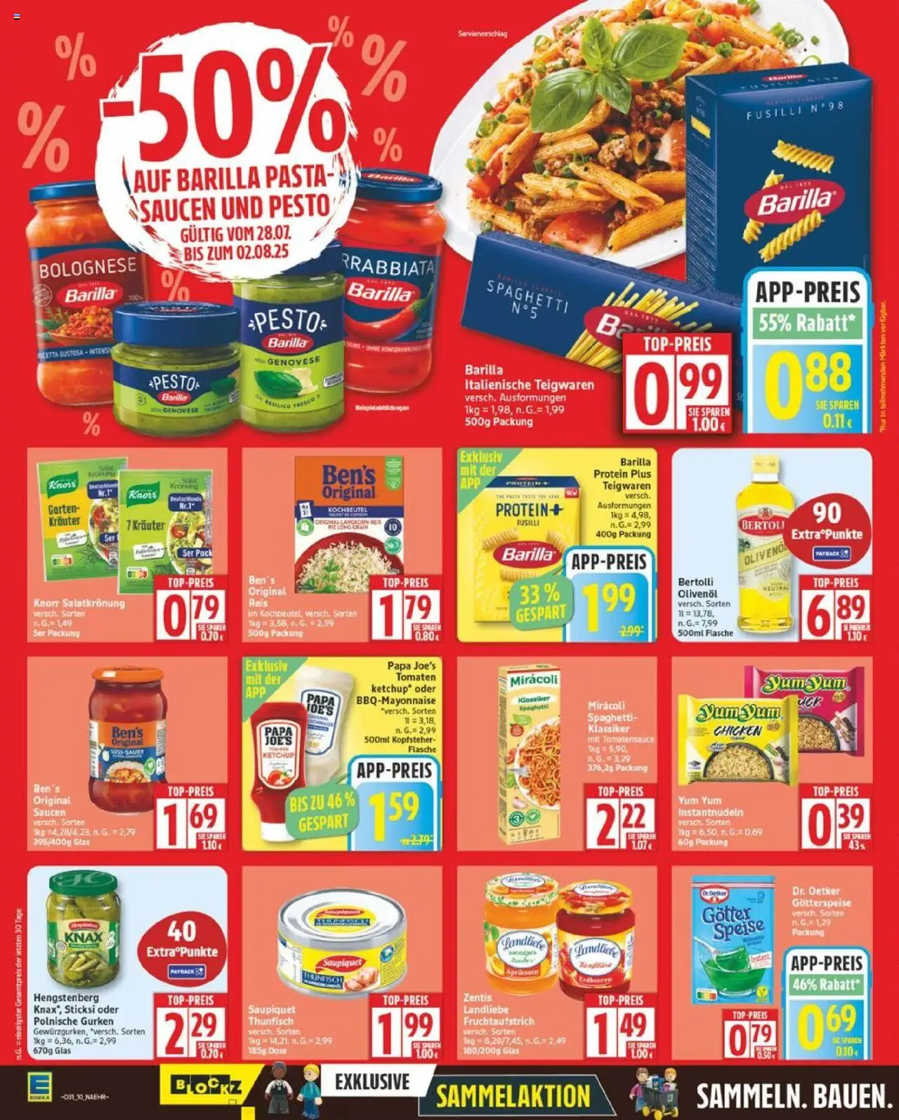 Edeka Prospekt 	 - gültig ab dem 28.07.2025 | Seite: 10 | Produkte: Bertolli olivenol, Reis, Erdbeeren, Gurken