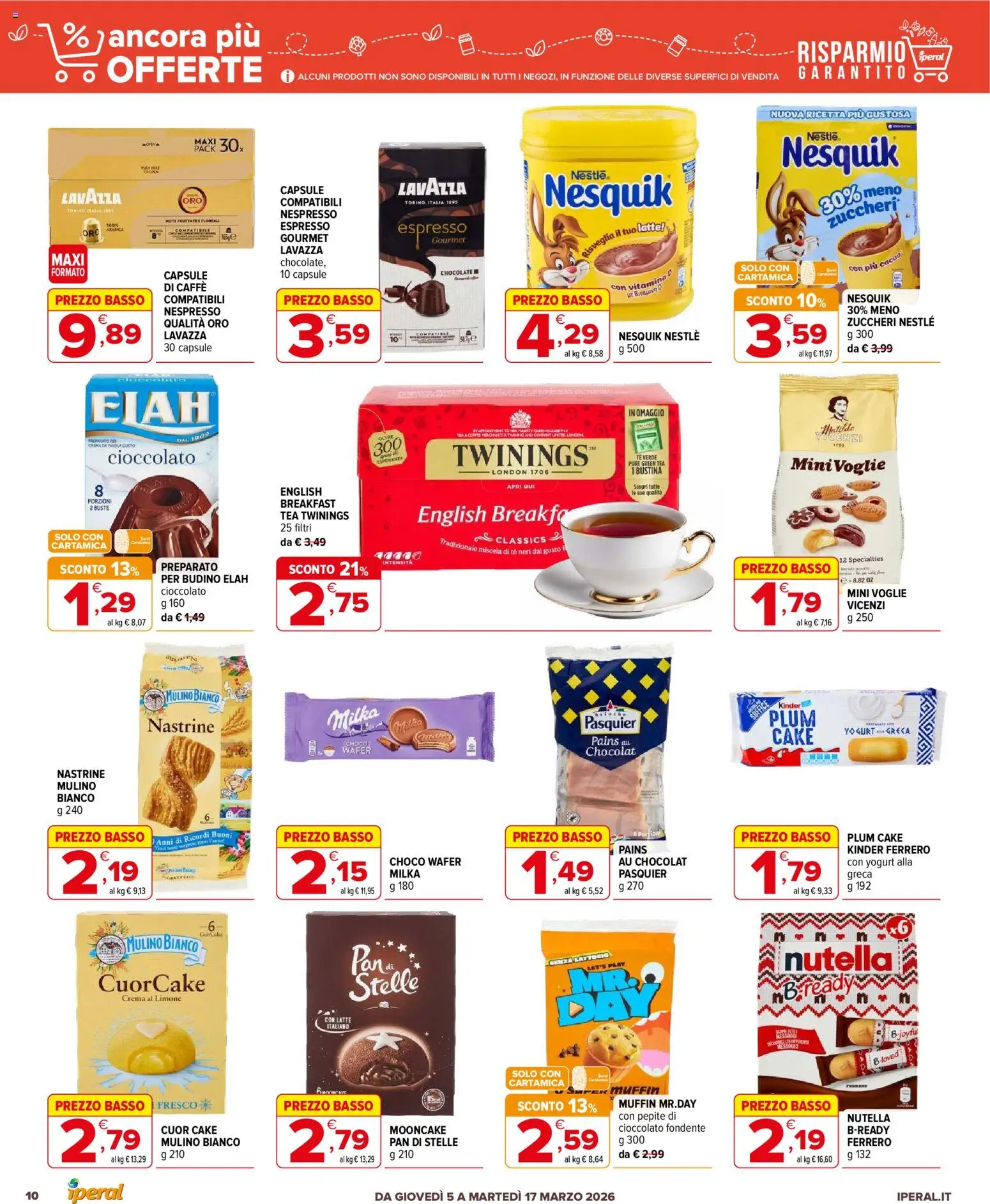 Volantino Iperal del 05.03.2026 | Pagina: 10 | Prodotti: Crema, Caffè, Latte, Lavazza