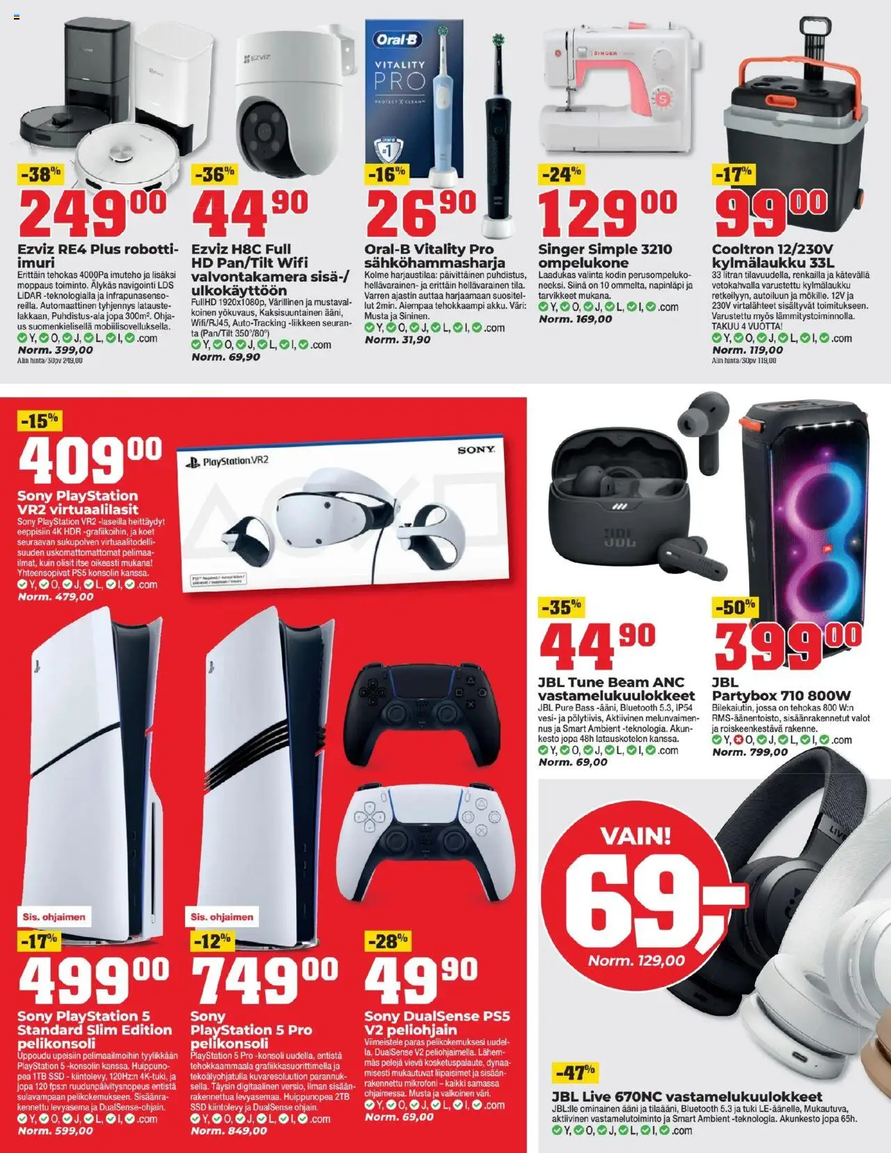  | Sivu: 10 | Tuotteet: Mikrofoni, Imuri, Valvontakamera, Pelikonsoli
