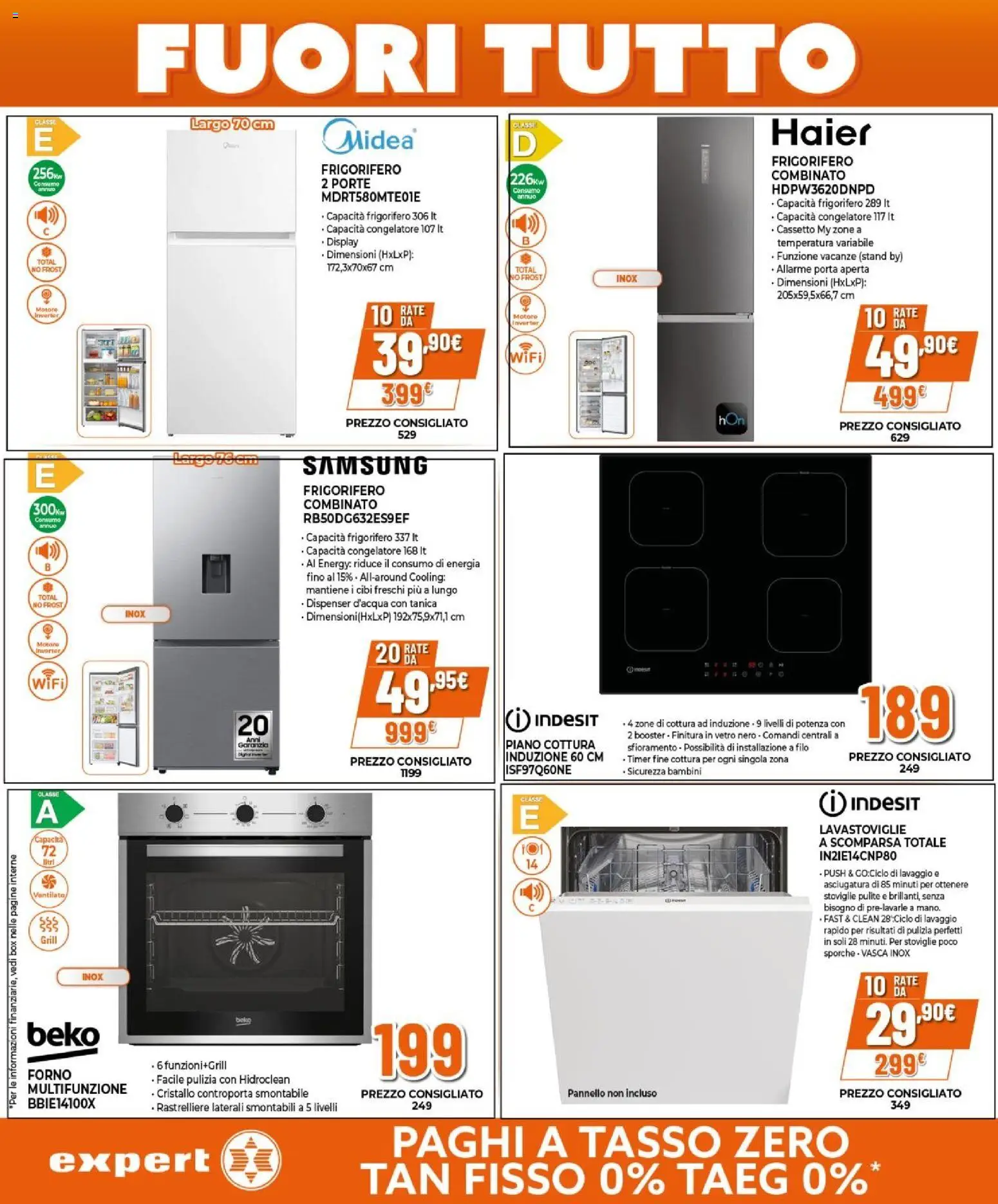 Volantino Expert del 15.01.2026 | Pagina: 21 | Prodotti: Piano cottura, Lavastoviglie, Frigorifero, Forno