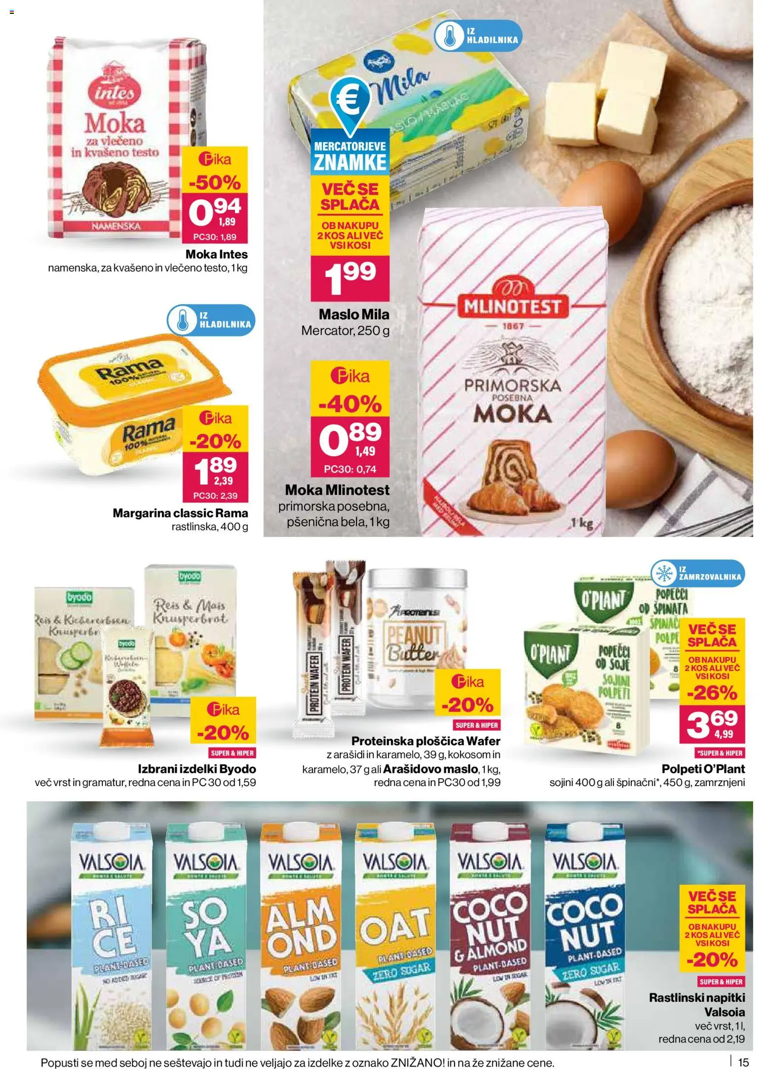 Novi Mercator katalog ponudbe – veljaven od 05.03.2026 | Stran: 15 | Izdelki: Moka, Napitki, Margarina, Maslo