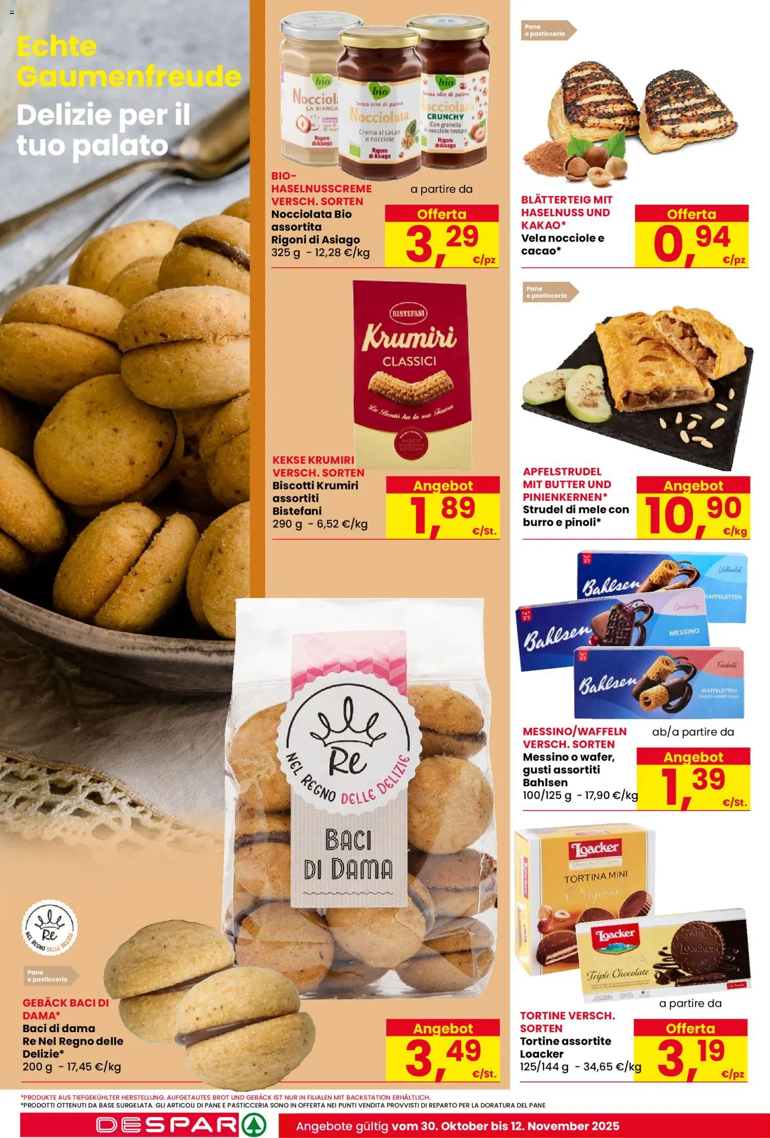 Volantino Despar del 30.10.2025 | Pagina: 14 | Prodotti: Pane, Mele, Biscotti, Burro