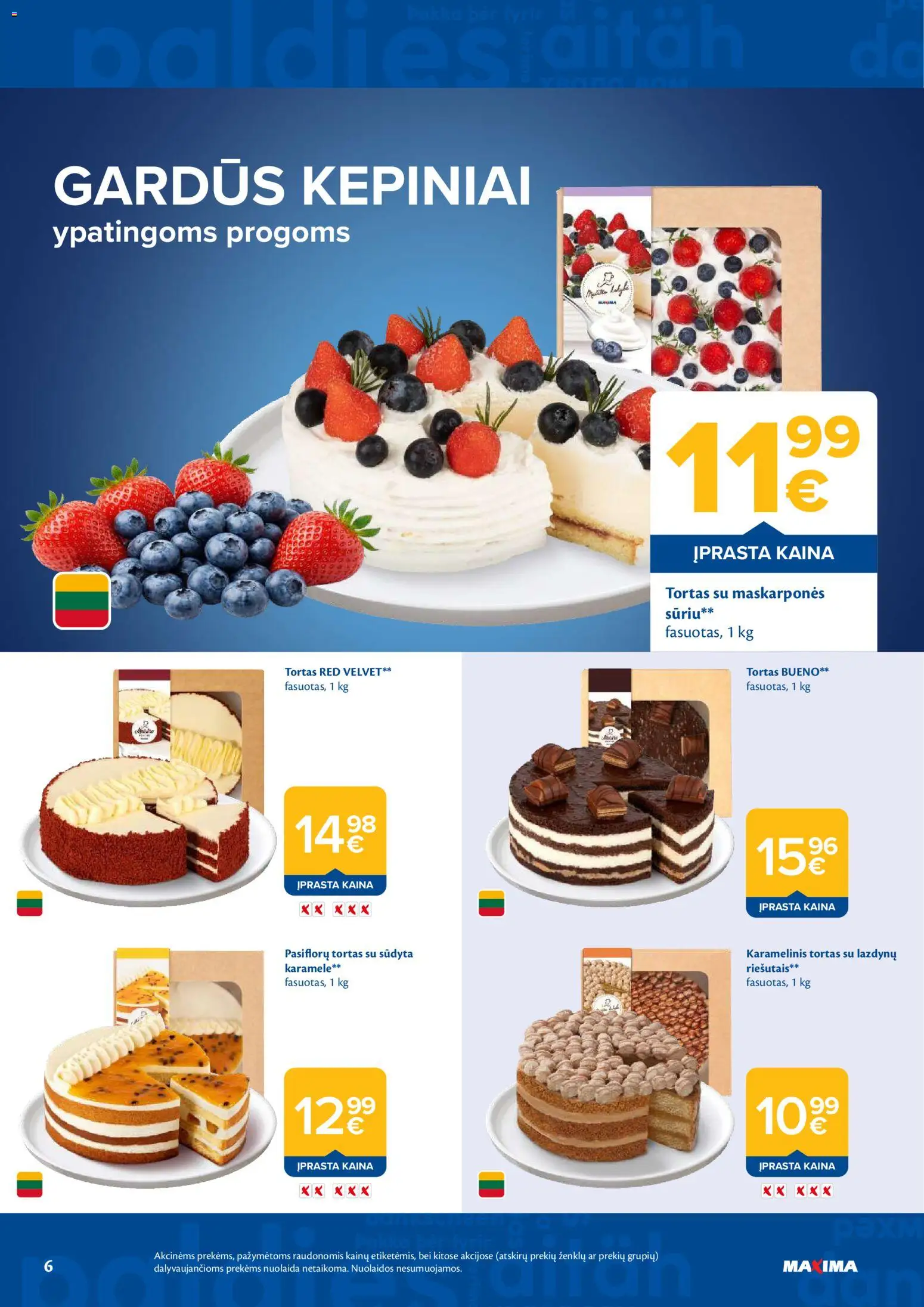 MAXIMA akcijos nuo 28.04.2026 | Puslapis: 6 | Prekių: Tortas