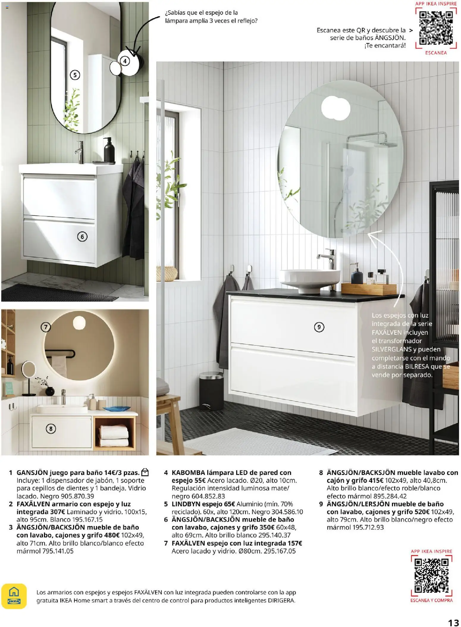 Catálogo IKEA Baňos │ válido desde el 01.02.2026 | Página: 13 | Productos: Dispensador, Lavabo, Baño, Lámpara