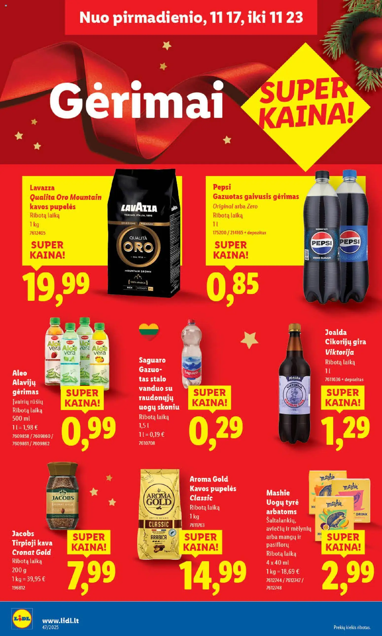 LIDL akcijos nuo 20.11.2025 | Puslapis: 38 | Prekių: Tyrė, Pupelės, Tirpioji kava, Kavos pupelės
