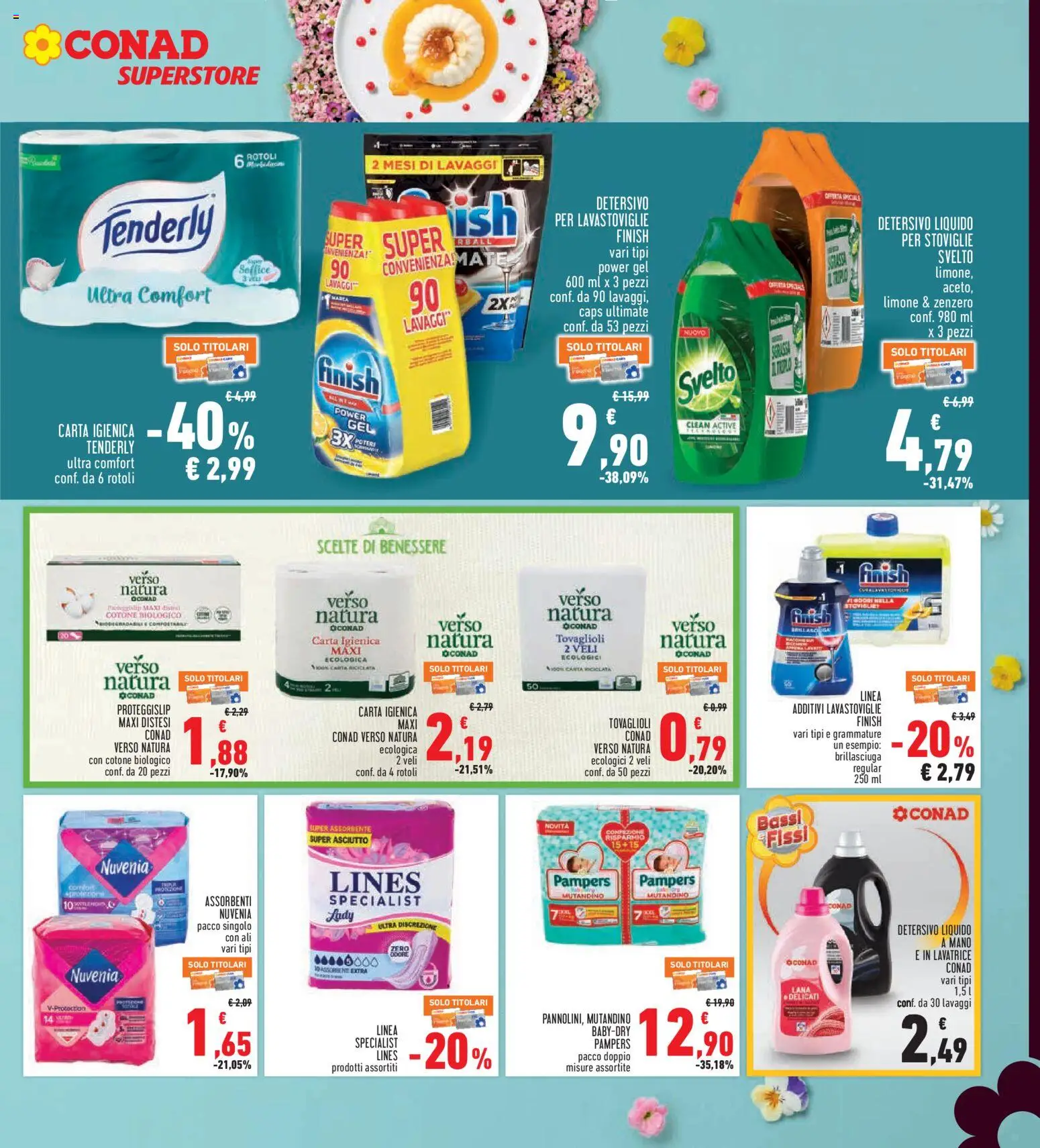 Volantino Conad del 26.03.2026 | Pagina: 27 | Prodotti: Carta igienica, Limone, Lavatrice, Pampers