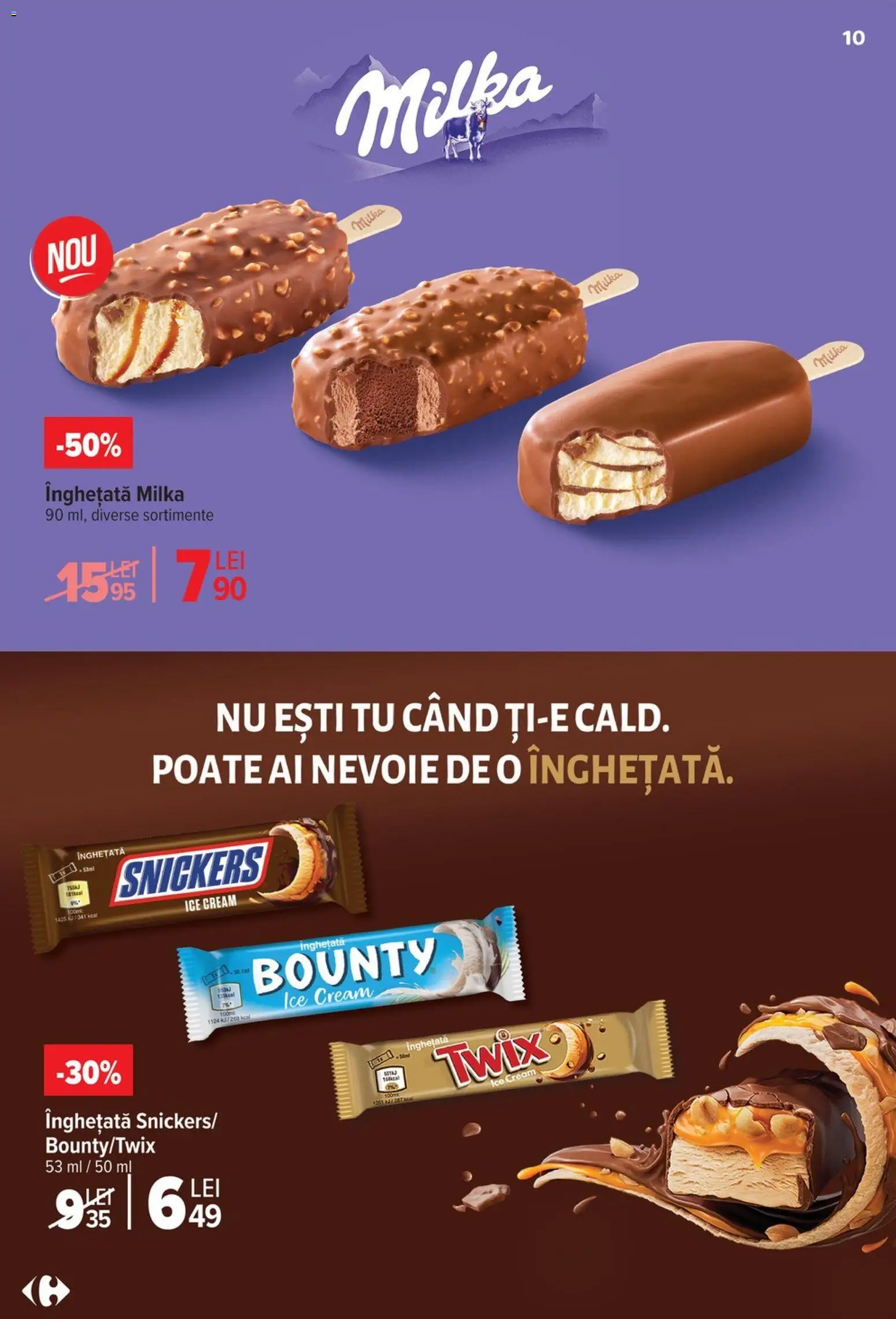 Noul catalog Carrefour – valabil de la 22.04.2026 | Pagină: 10 | Produse: Înghețată