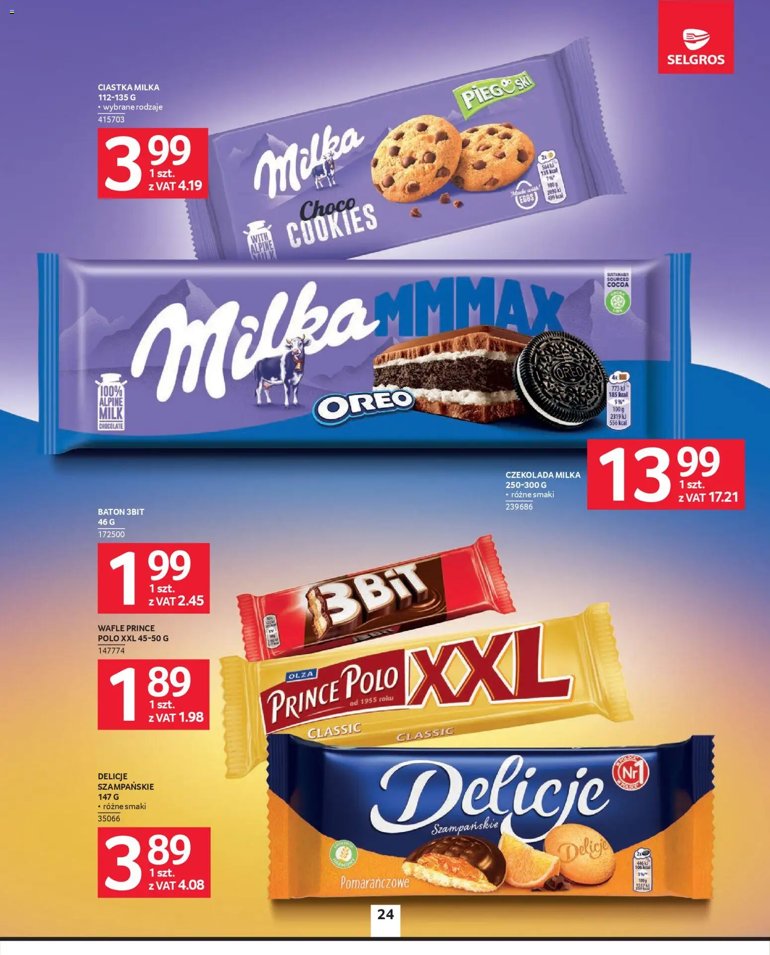 Selgros cash&carry Gazetka od 04.12.2025 | Strona: 24 | Produkty: Prince polo xxl, Czekolada milka, Milka, Baton