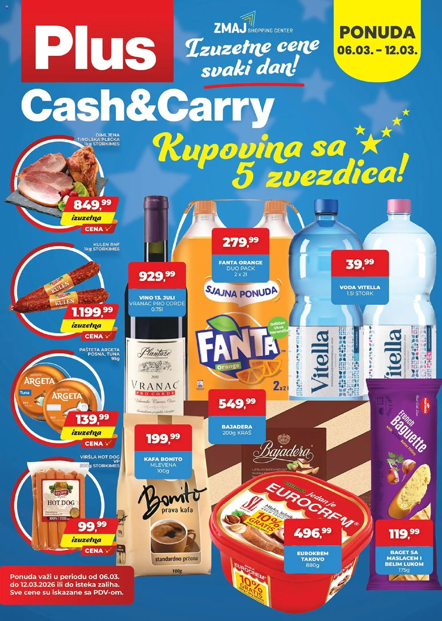 Plus Cash & Carry katalog - važi od 06.03.2026 | Strana: 1 | Proizvode: Badem, Lešnik, Kulen, Eurocrem