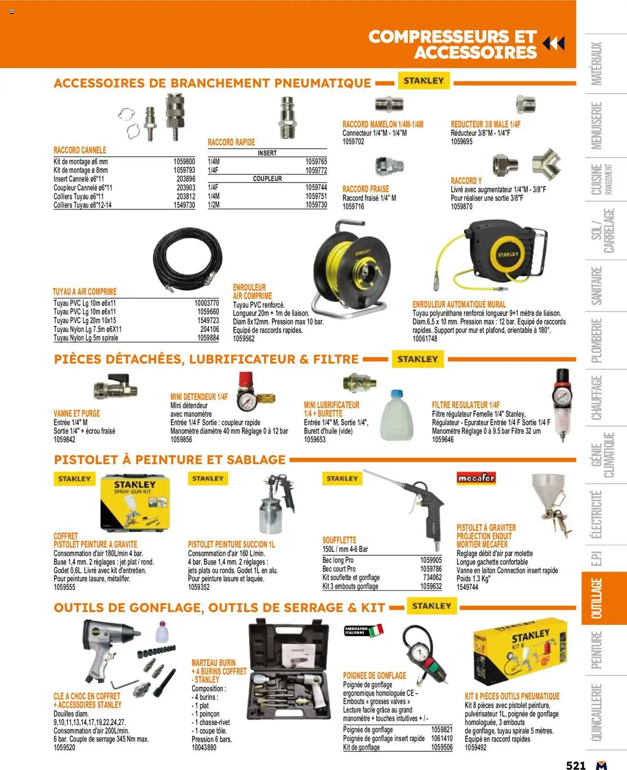 | Page: 521 | Produits: Marteau, Mortier, Compresseurs, Livre