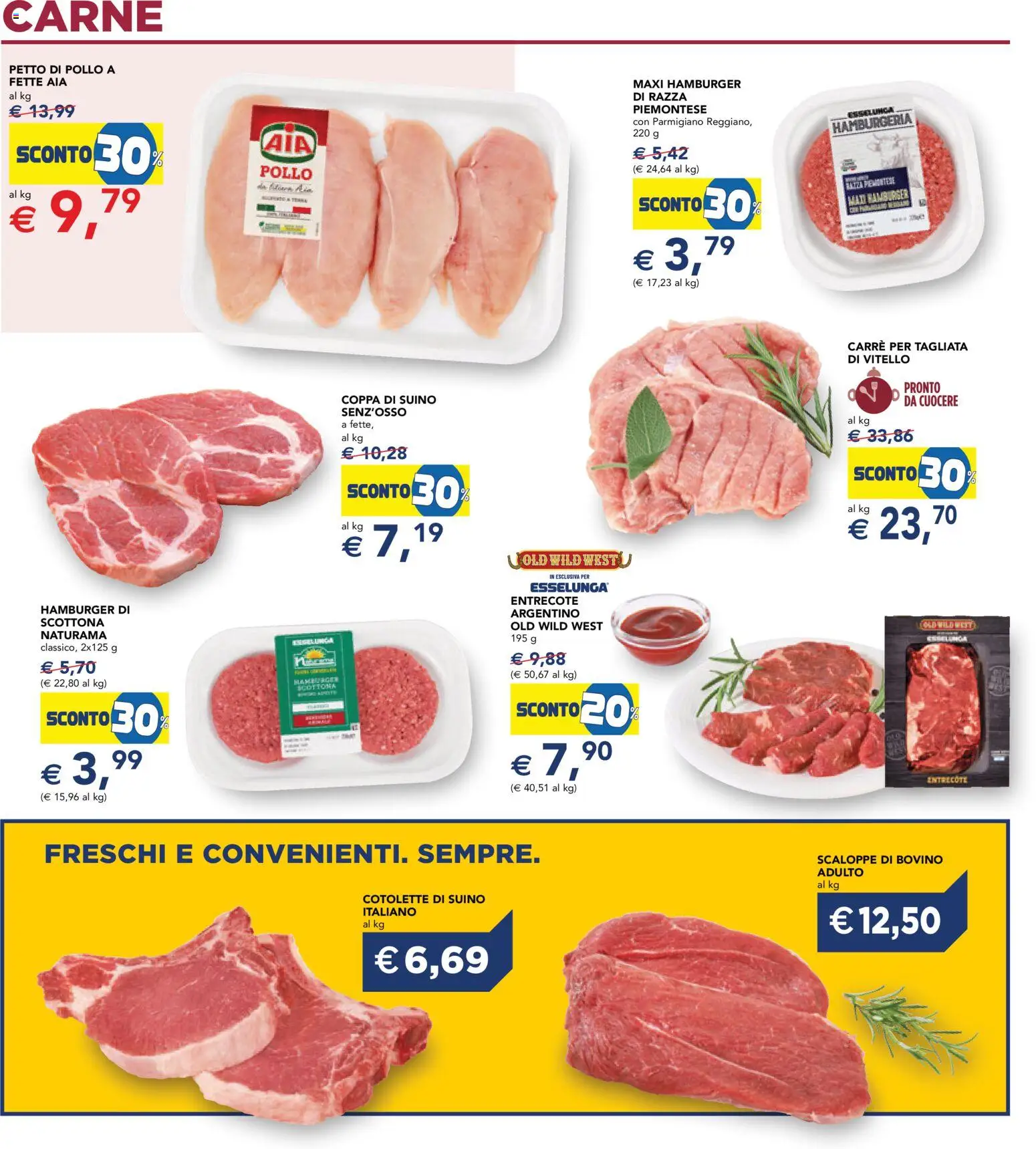 Volantino Esselunga S del 07.11.2025 | Pagina: 17 | Prodotti: Pollo, Suino, Vitello, Hamburger