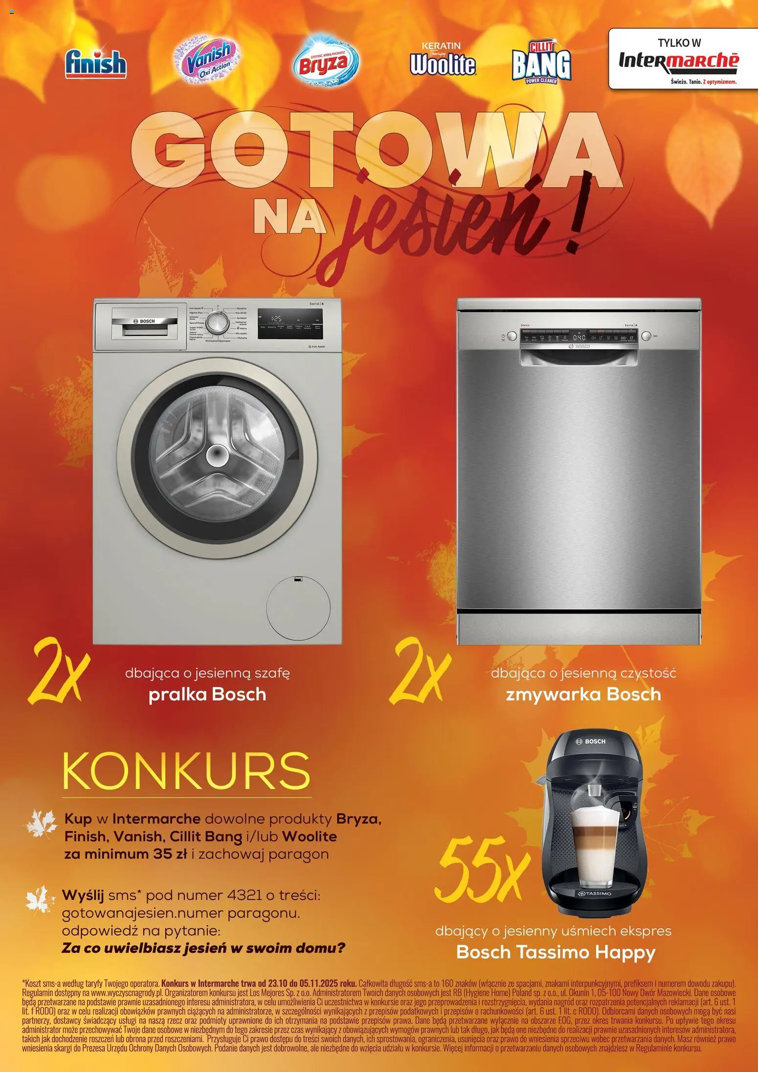 Intermarche Konkurs - Gotowa na jesień od 23.10.2025 | Strona: 1 | Produkty: Pralka, Zmywarka, Cleaner, Finish