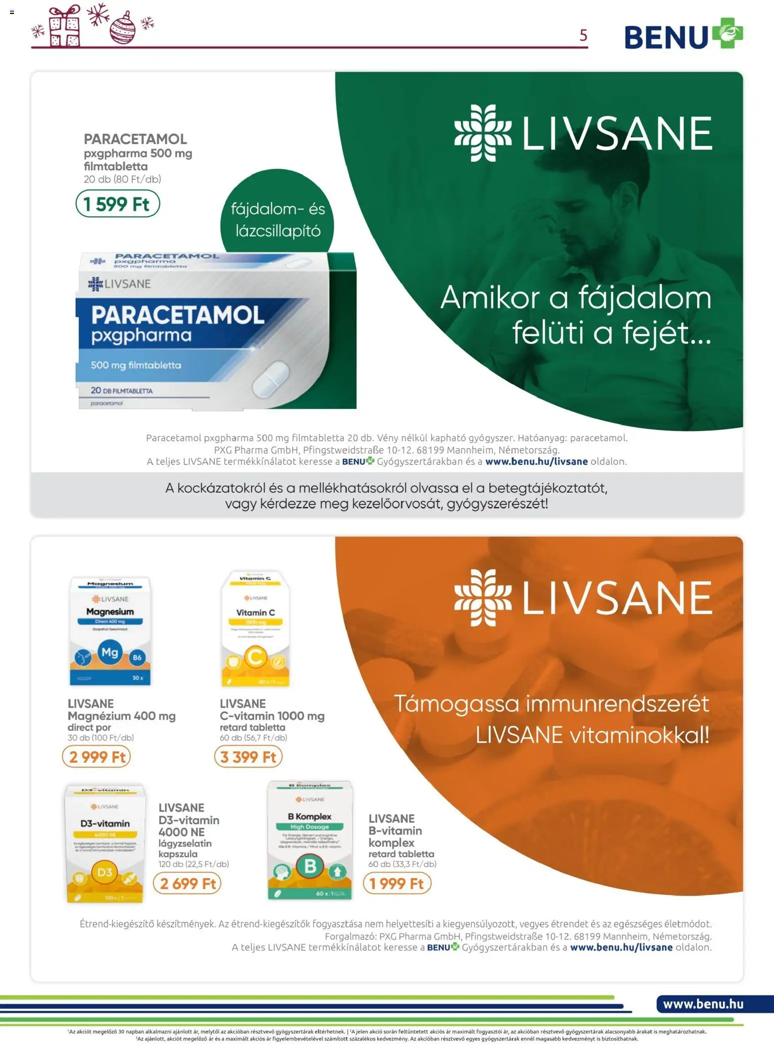 BENU Gyógyszertárak akciós ujság - amely érvényes a következő dátumtól: 01.12.2025 | Oldal: 5