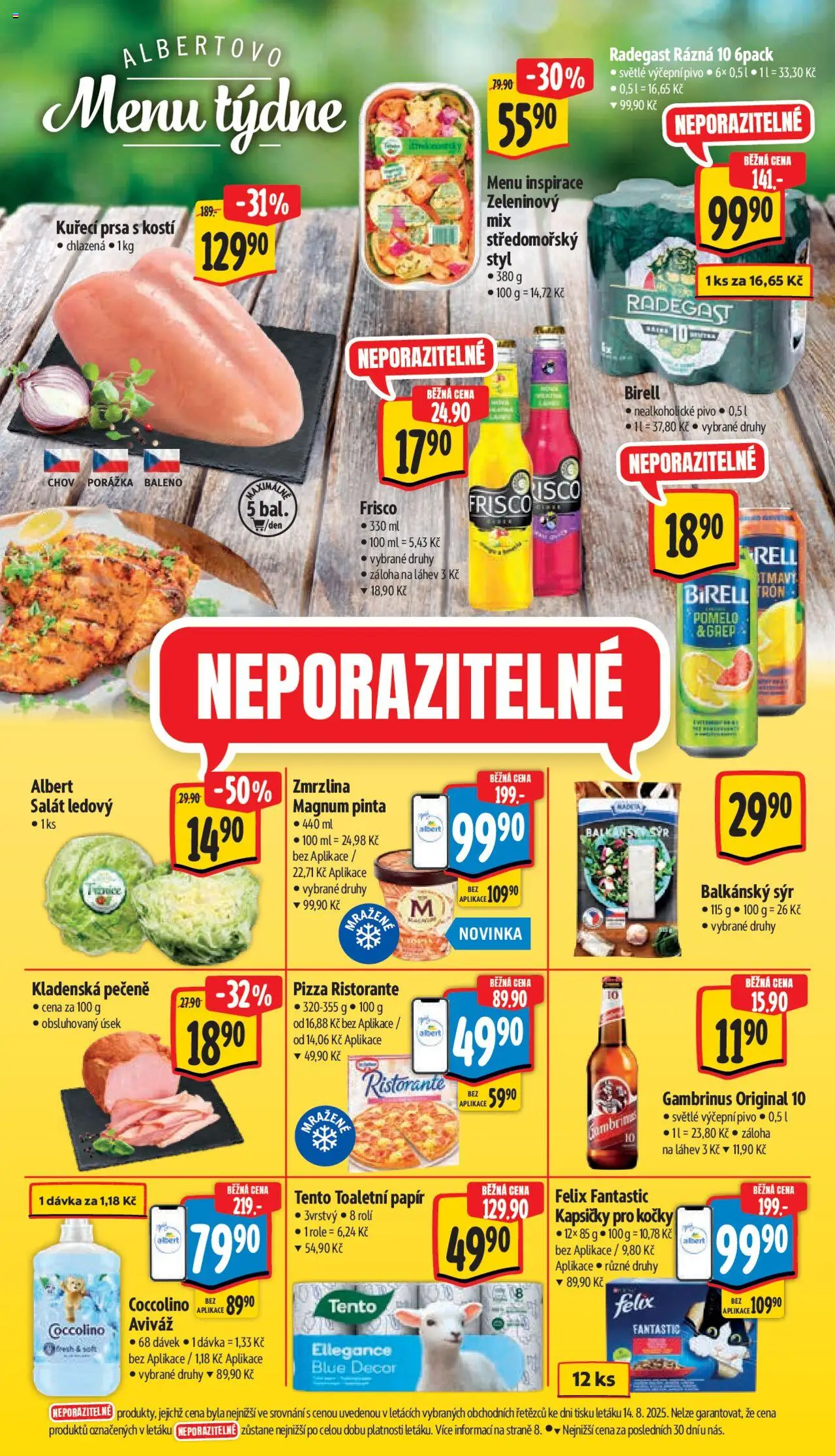 Albert leták - Supermarket od 20.08.2025 | Strana: 7 | Produkty: Aviváž, Felix fantastic, Magnum, Radegast