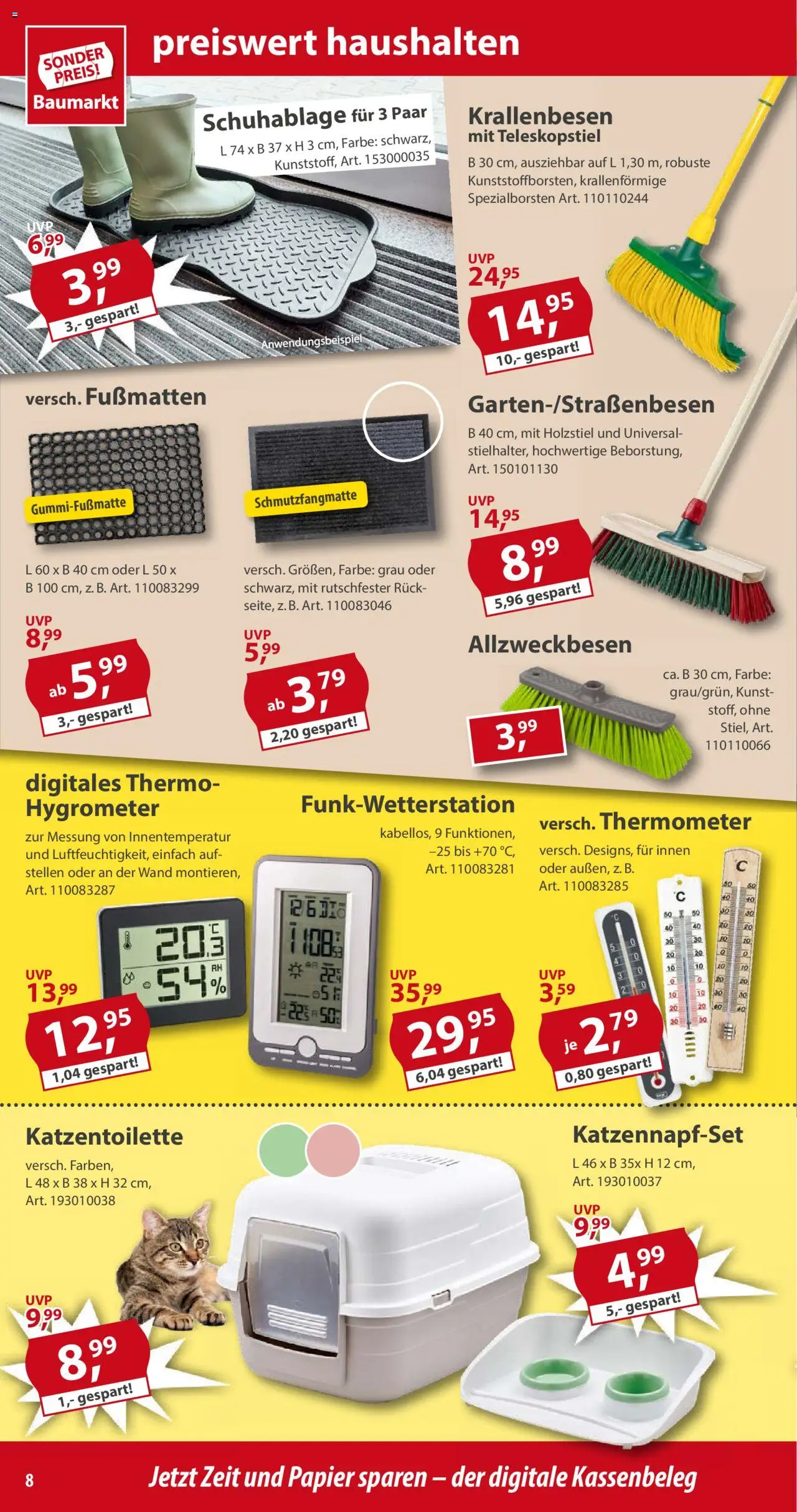 Sonderpreis Baumarkt Prospekt 	 - gültig ab dem 14.06.2025 | Seite: 8 | Produkte: Thermometer, Schmutzfangmatte