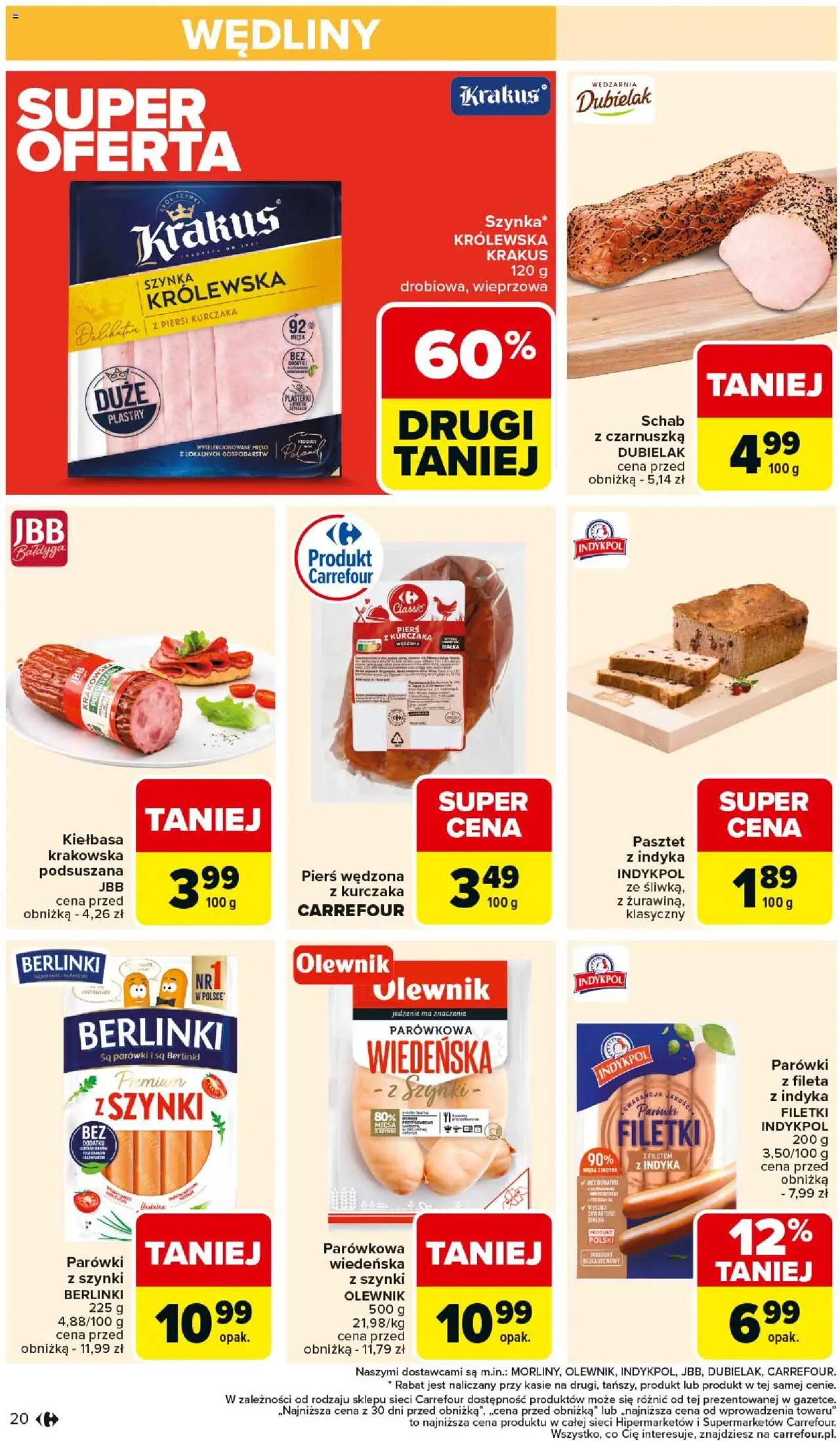 Carrefour Gazetka od 01.09.2025 | Strona: 22 | Produkty: Schab, Mięso, Parówki, Szynka