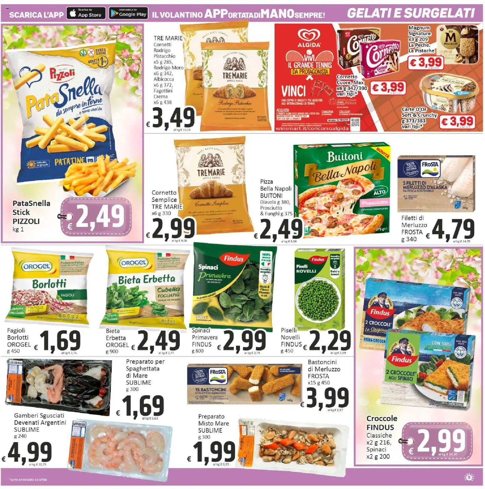 Volantino Paghi Poco del 13.03.2026 | Pagina: 9 | Prodotti: Gamberi, Spinaci, Piselli, Scaffale
