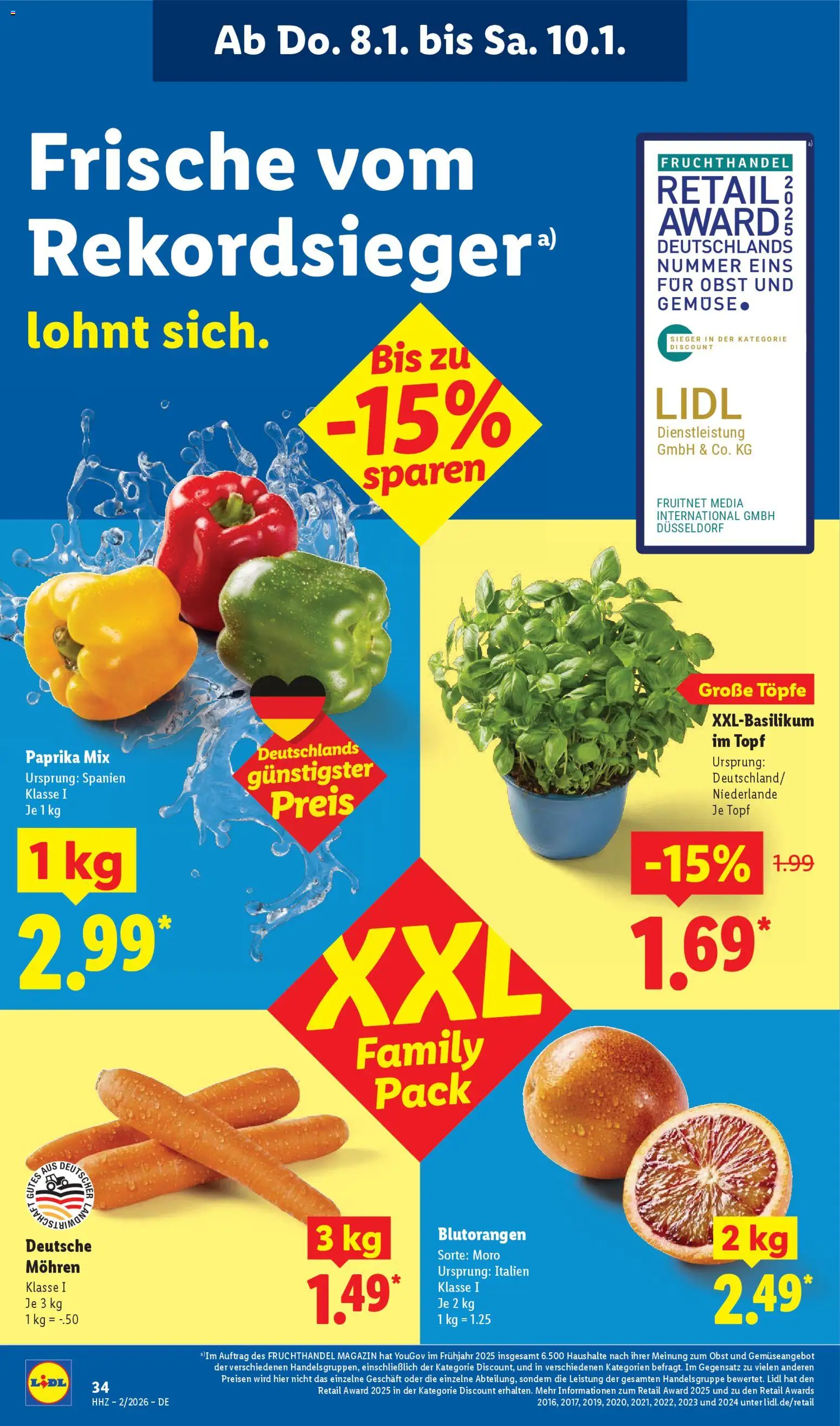 Lidl - Prospekt – gültig ab 05.01.2026 | Seite: 46 | Produkte: Mohren, Gemüse, Paprika, Obst