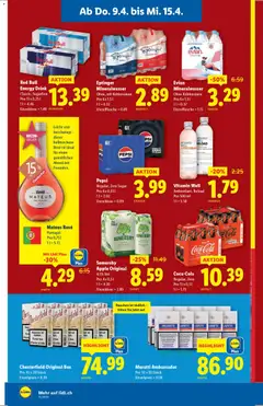 Lidl aktionen ab 09.04.2026 gültig | Seite: 10 | Produkte: Red bull, Mineralwasser, Wein, Apple