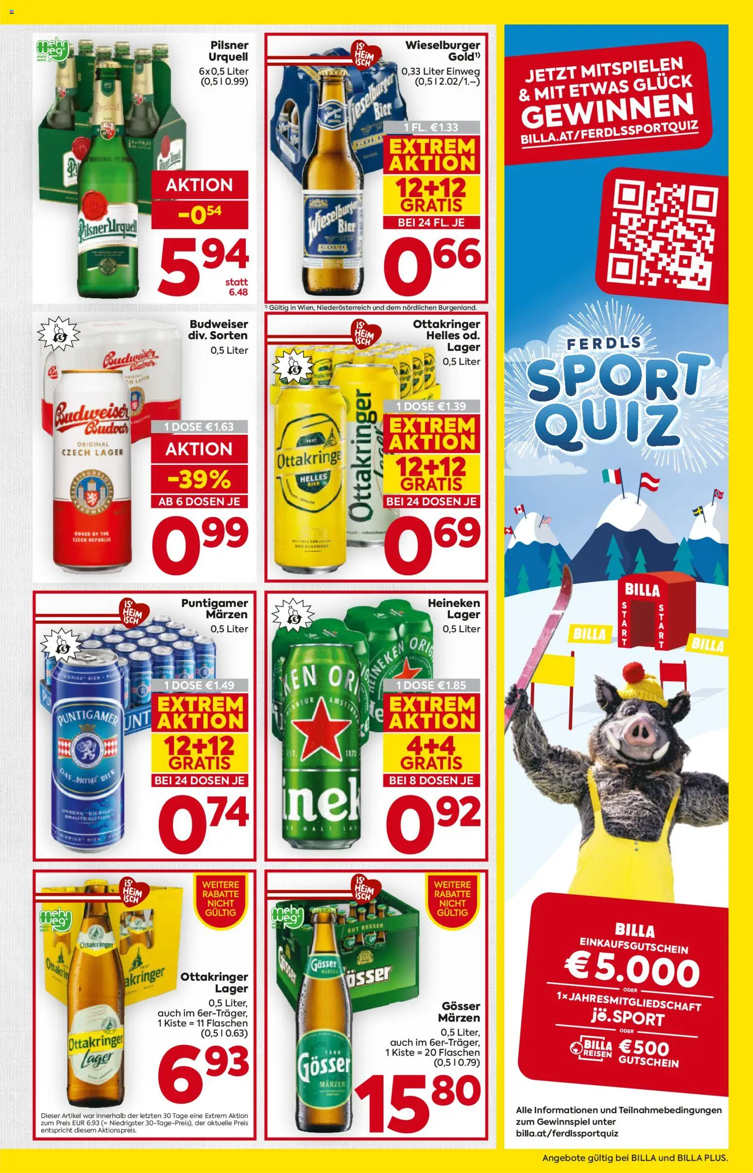 Billa Flugblatt gültig ab 12.02.2026 | Seite: 17 | Produkte: Bier