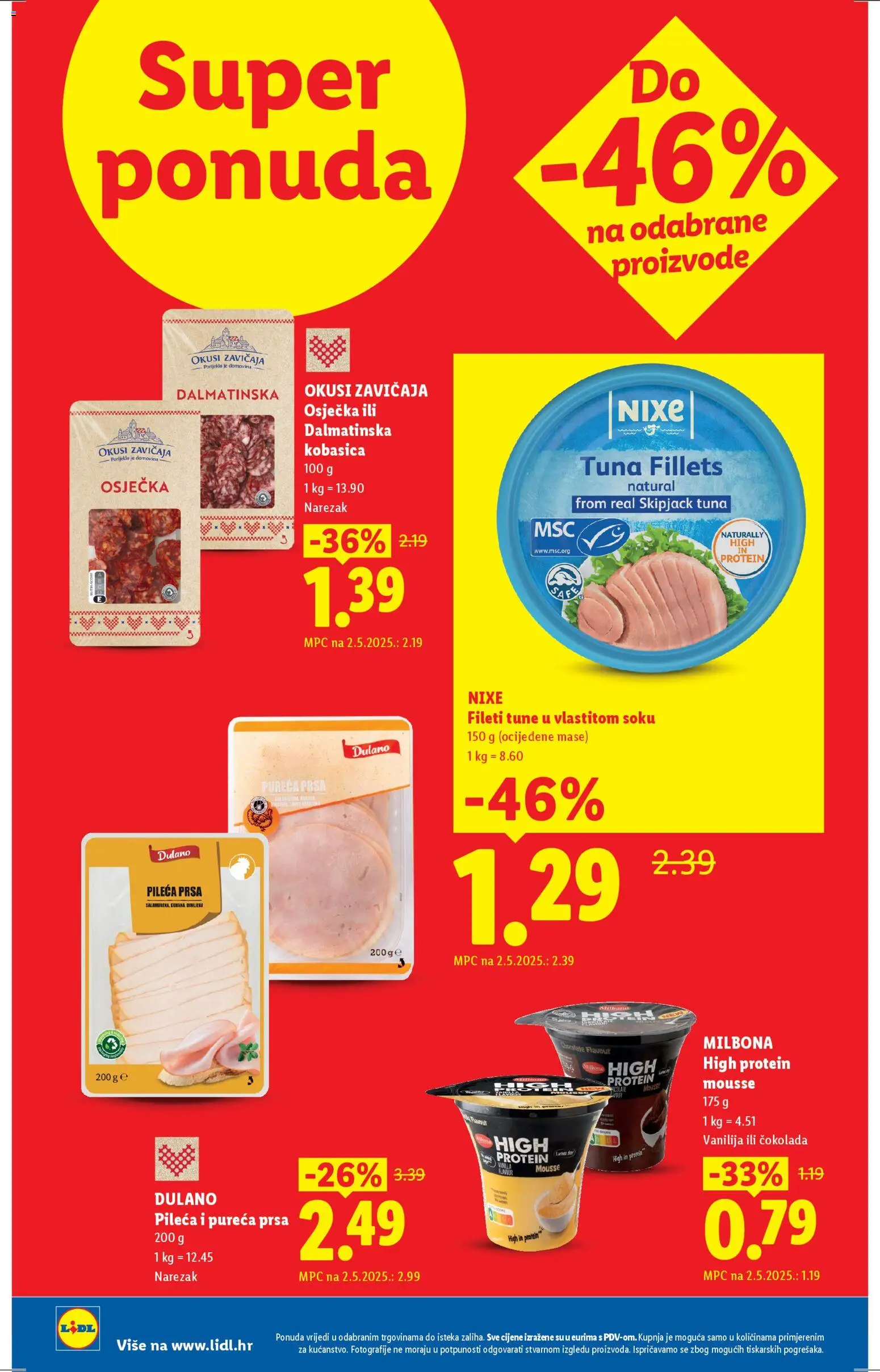 Lidl katalog | vrijedi od 27.04.2026 | Stranica: 2 | Proizvodi: Narezak, Kobasica, Tuna, Pileća prsa