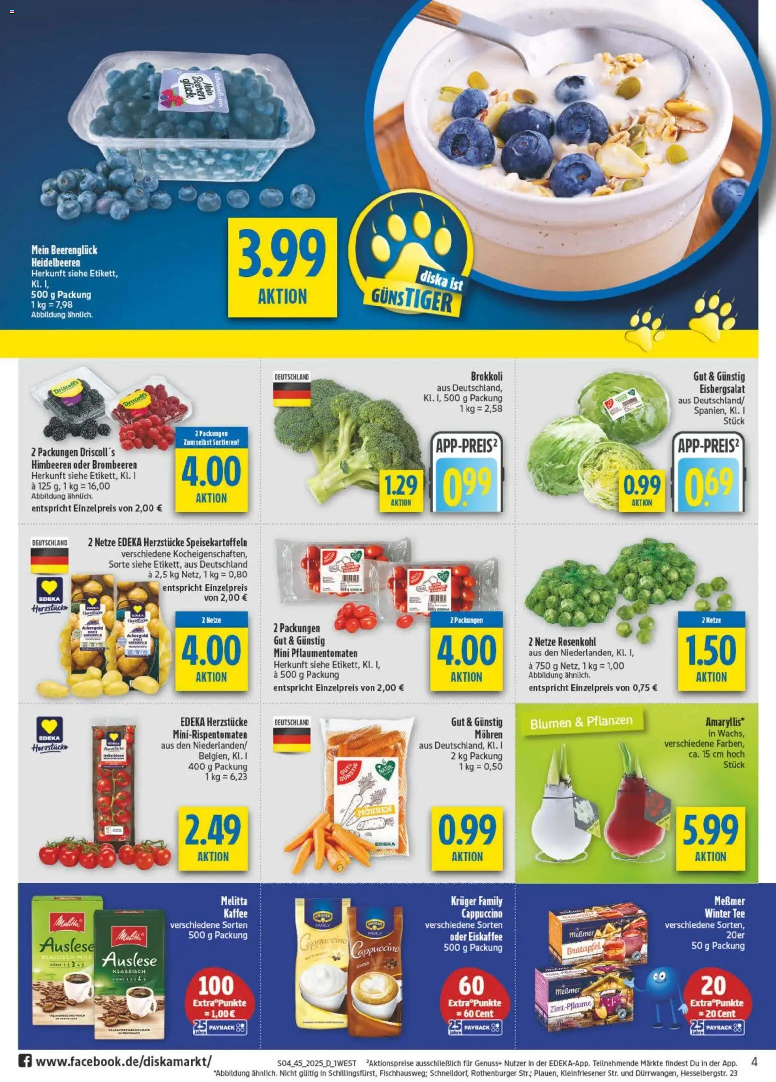Diska - Diska Angebote Bayern KW45 – gültig ab 03.11.2025 | Seite: 4 | Produkte: Himbeeren, Eisbergsalat, Mohren, Brokkoli