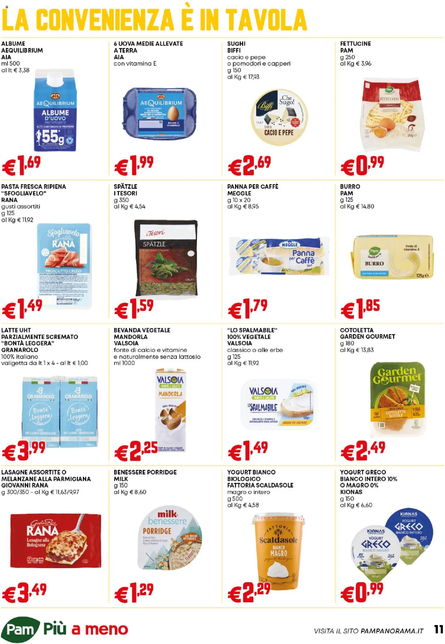Volantino PAM del 06.11.2025 | Pagina: 11 | Prodotti: Caffè, Burro, Pasta, Sugo