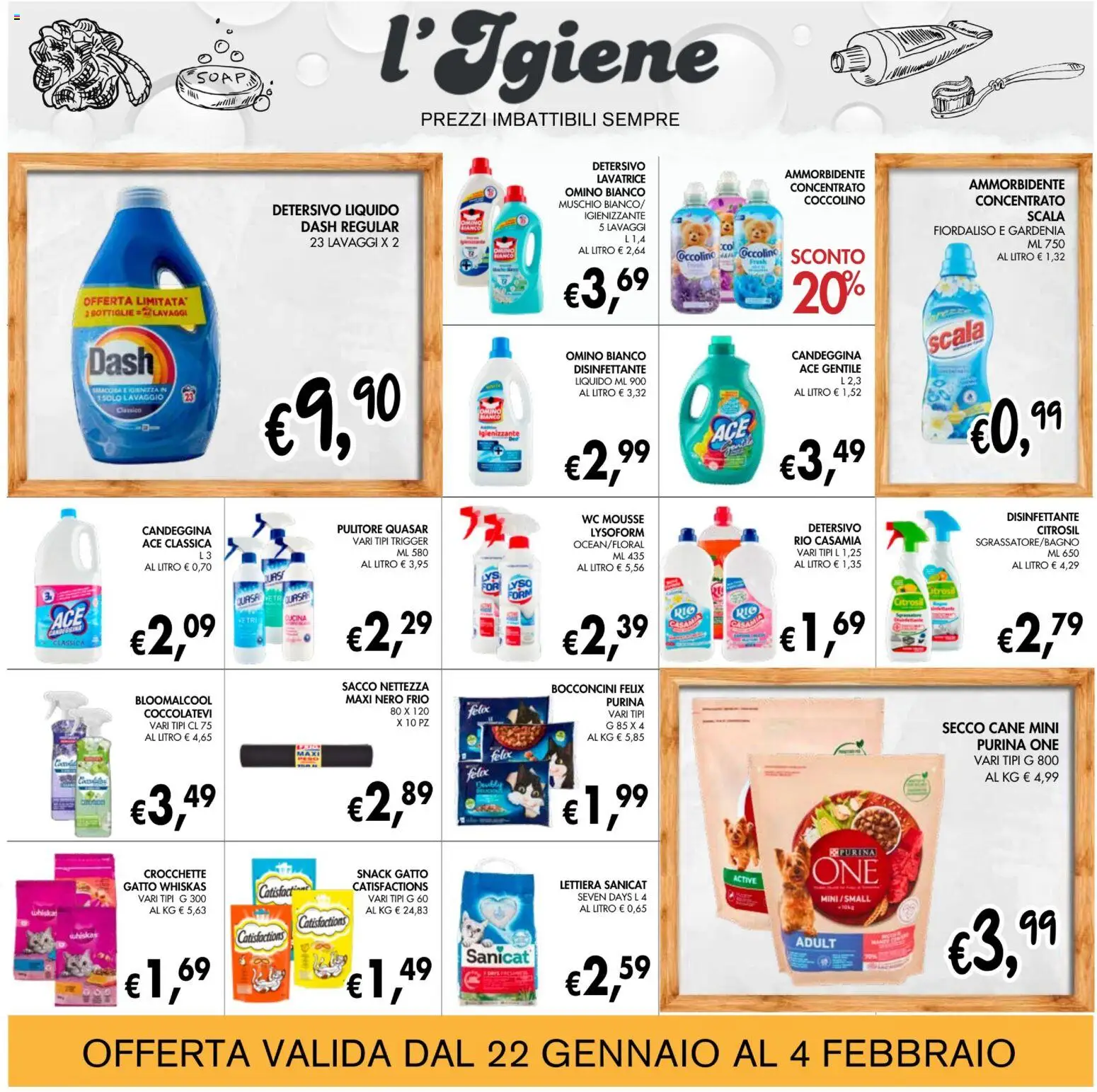 Volantino Coal del 22.01.2026 | Pagina: 23 | Prodotti: Ammorbidente, Candeggina, Crocchette, Lavatrice