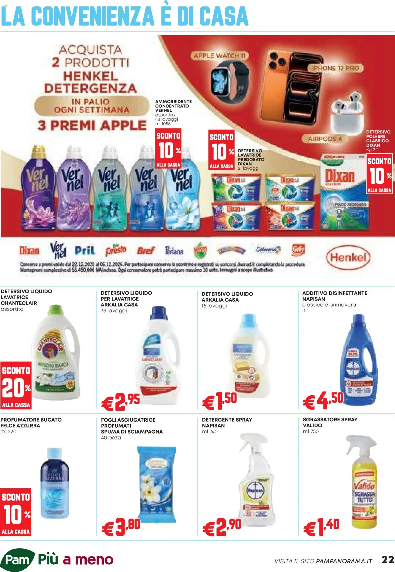 Volantino PAM del 26.03.2026 | Pagina: 22 | Prodotti: Ammorbidente, Detergente, Lavatrice, Asciugatrice