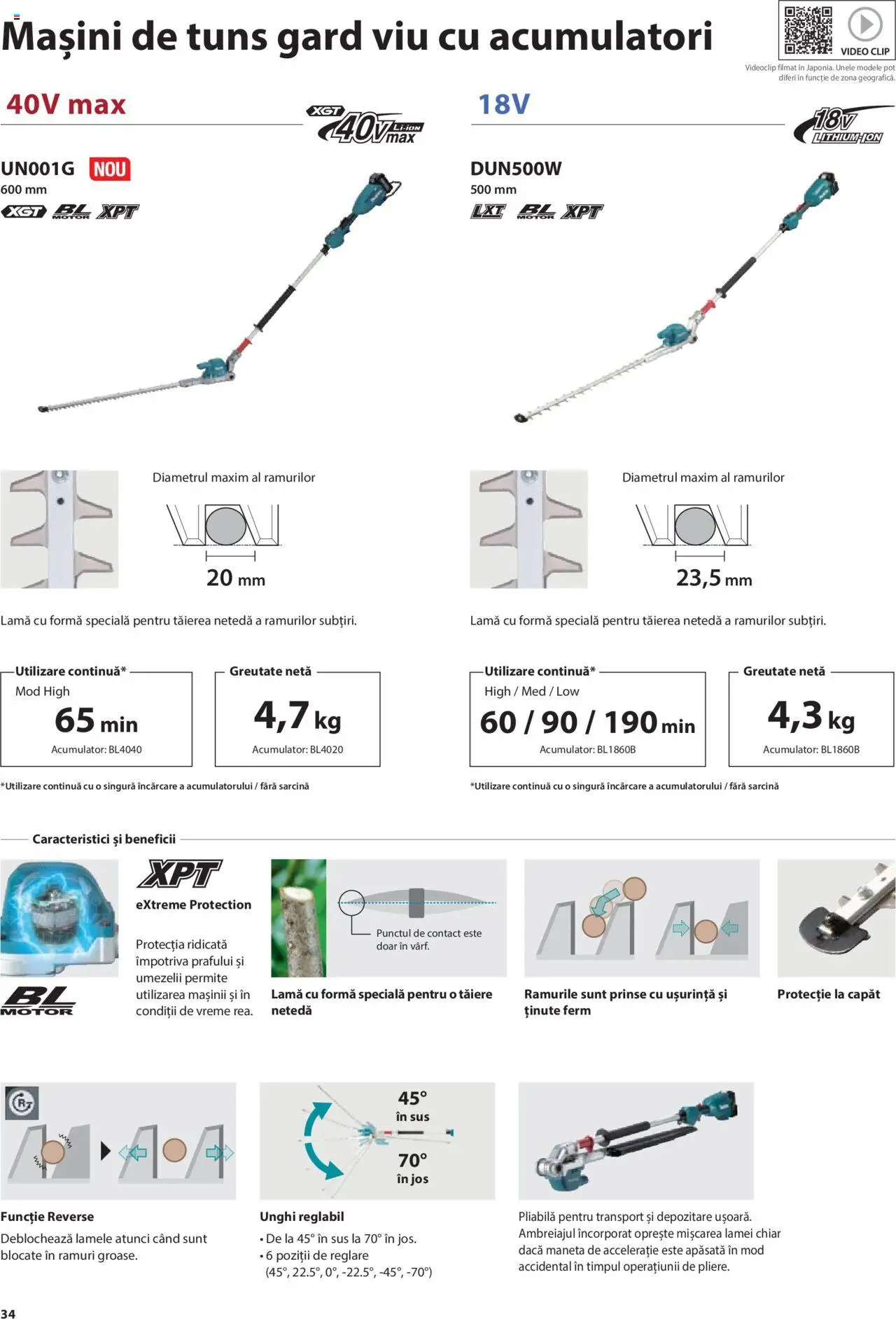 Makita catalog - Mașini de Grădină – valabil de la 08.01.2025 | Pagină: 34 | Produse: Video