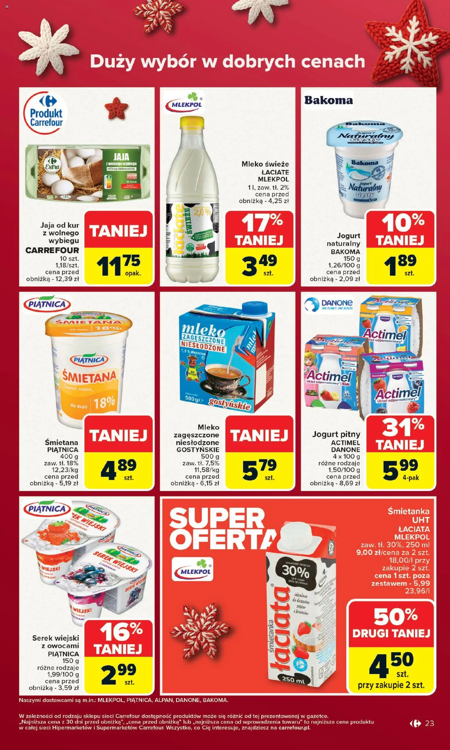Carrefour Gazetka od 15.12.2025 | Strona: 27 | Produkty: Serek, Serek wiejski, Mleko, Jaja