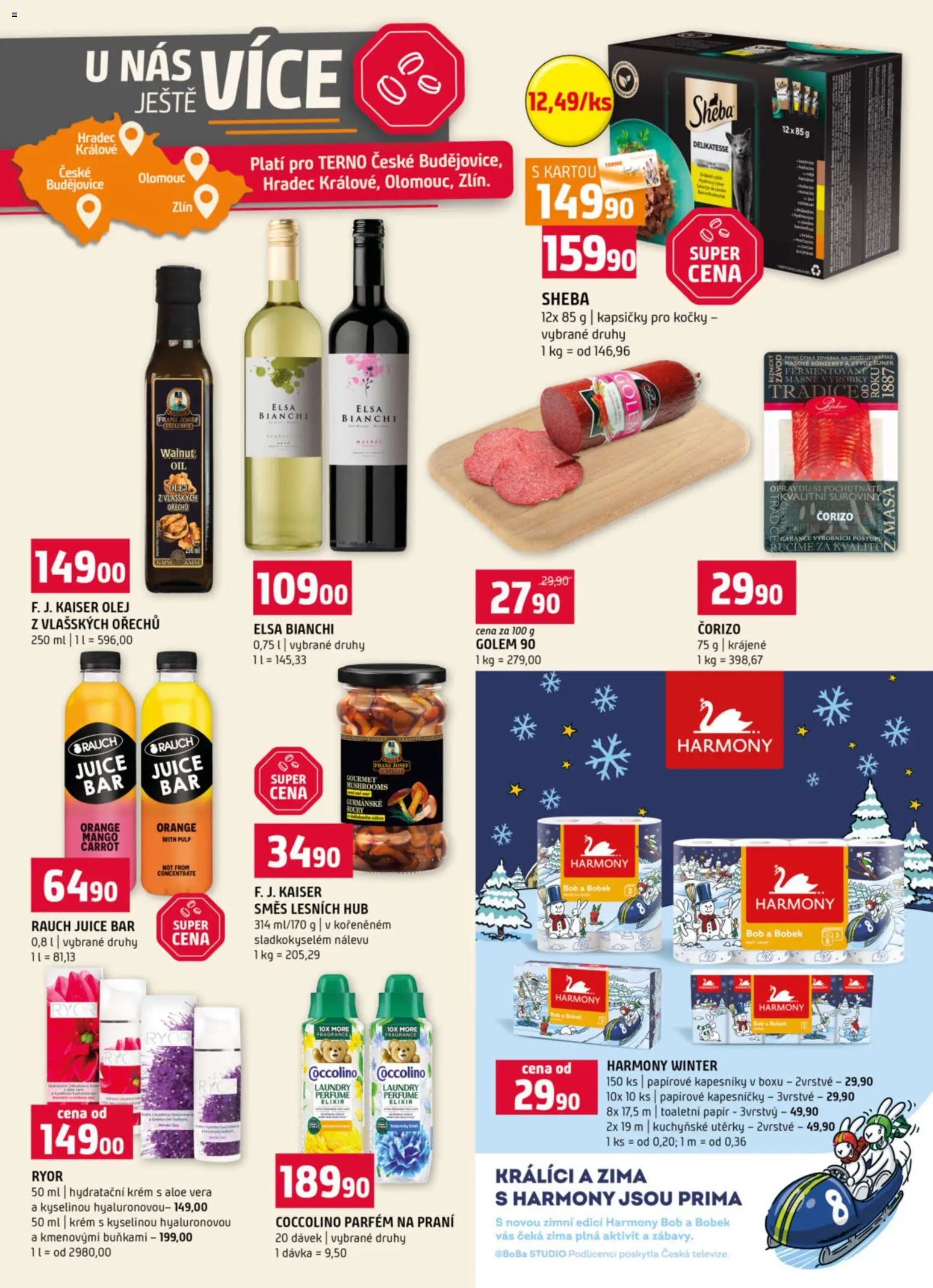 Terno leták - Blatná, Český Krumlov, Prachatice, Strakonice, Tábor, Zlín od 29.10.2025 | Strana: 19 | Produkty: Mango, Kapsičky pro kočky, Aloe vera, Toaletní papír 3vrstvý