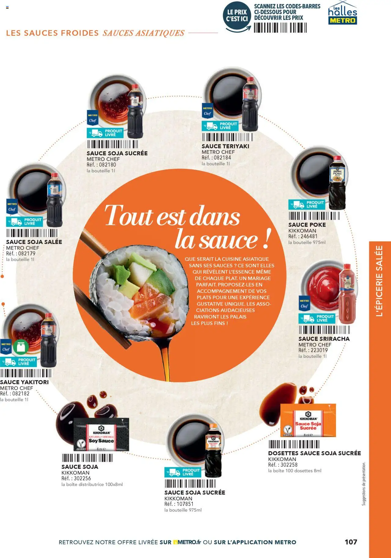  | Page: 107 | Produits: Sauce soja salée, Sauce soja sucrée, Livre