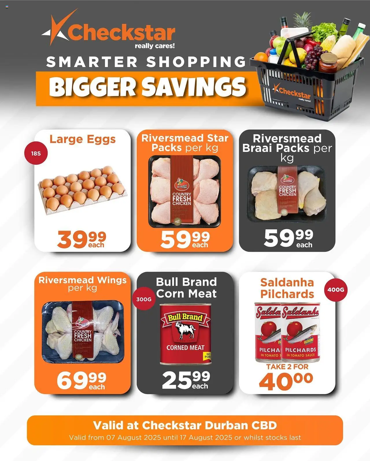 Check Star Specials │ valid from 07.08.2025 | Page: 17 | Products: Pilchards, Eggs, Chicken, Tomato sauce