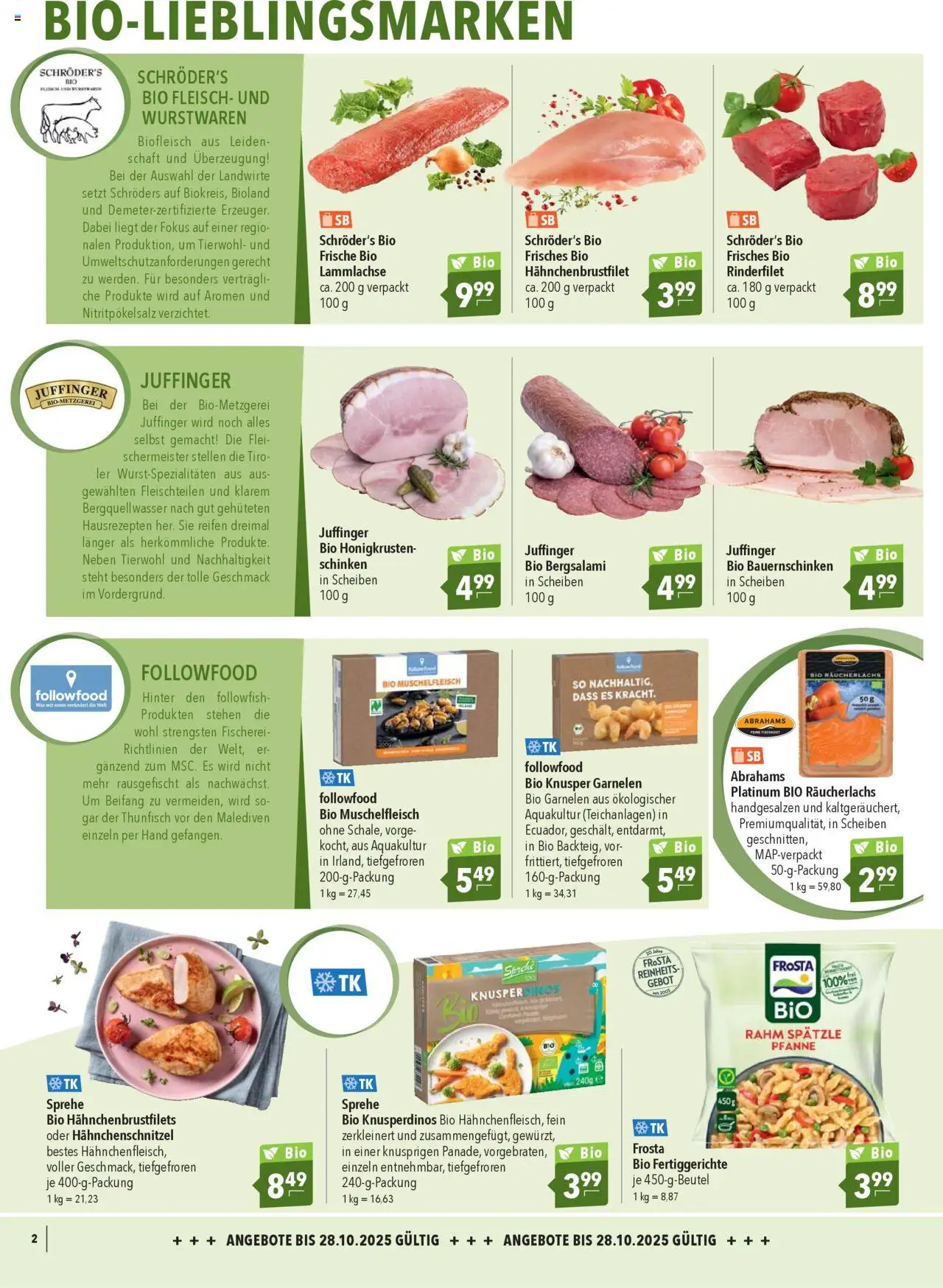CITTI Markt  Bio logisch! – gültig ab 15.10.2025 | Seite: 2 | Produkte: Rinderfilet, Räucherlachs, Schinken, Fleisch