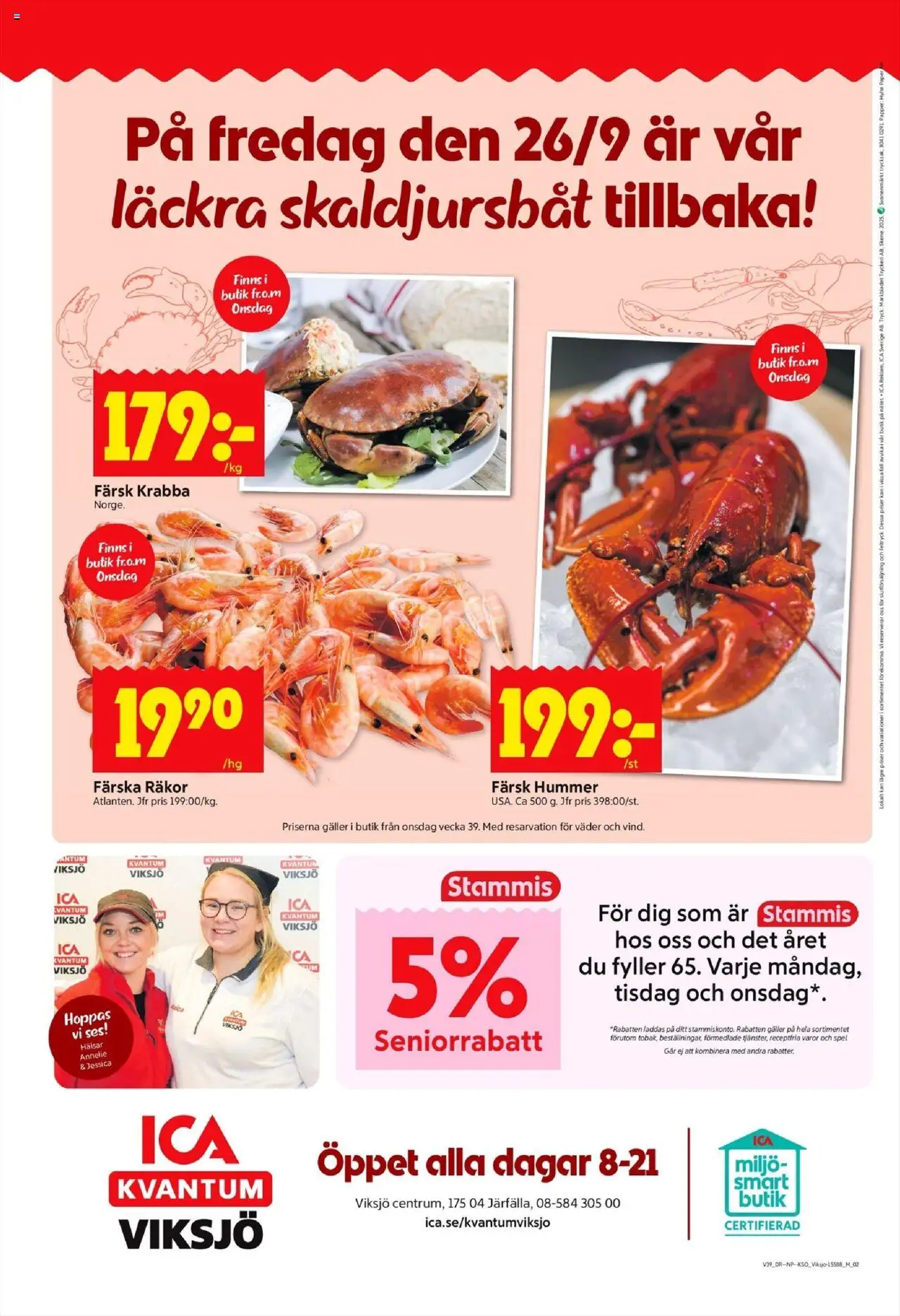 ICA Kvantum reklamblad aktuell från 22.09.2025 | Sida: 10 | Produkter: Galler, Räkor, Papper, Spel