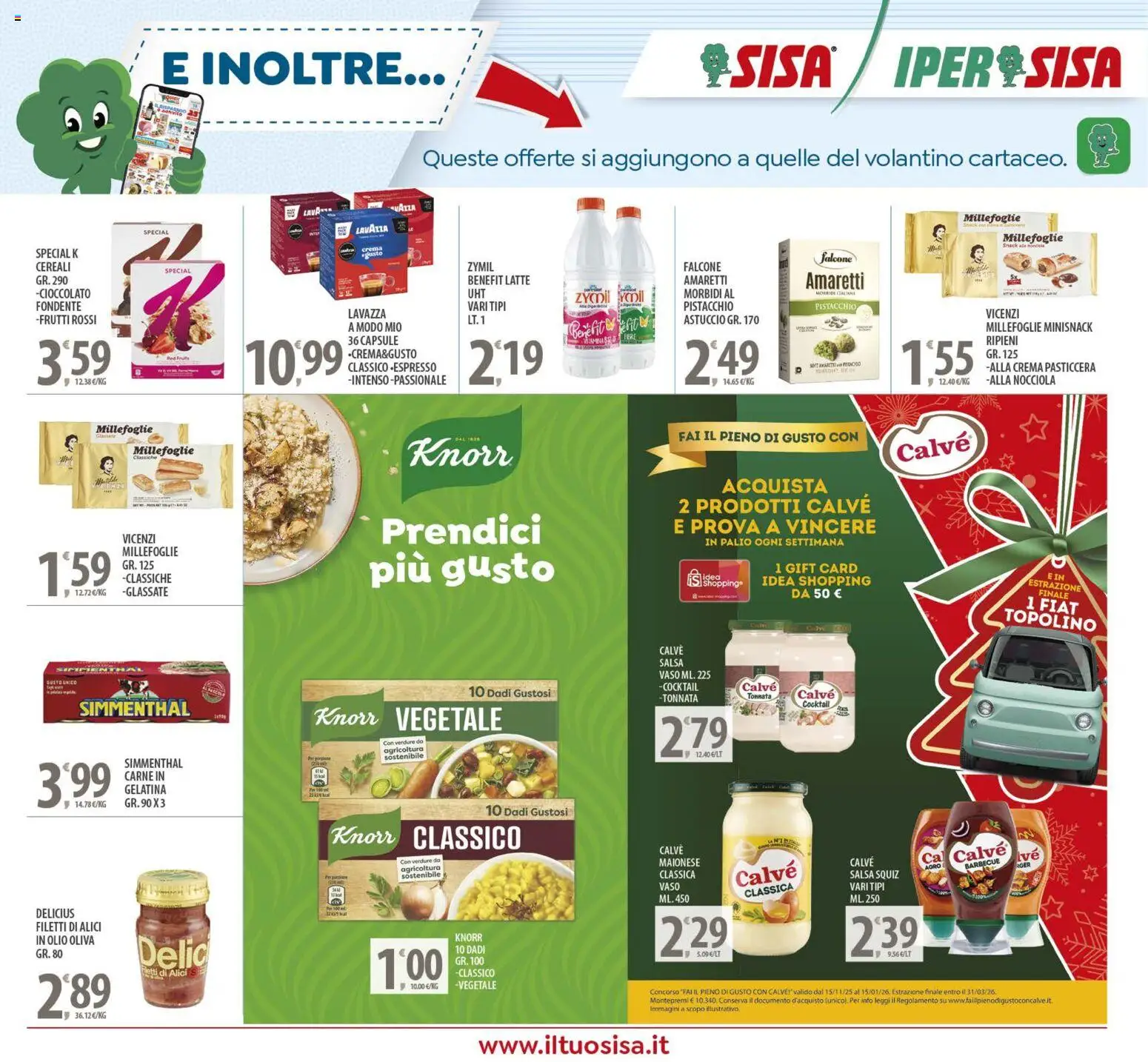 Volantino SISA del 16.12.2025 | Pagina: 21 | Prodotti: Cereali, Verdure, Lavazza, Vaso